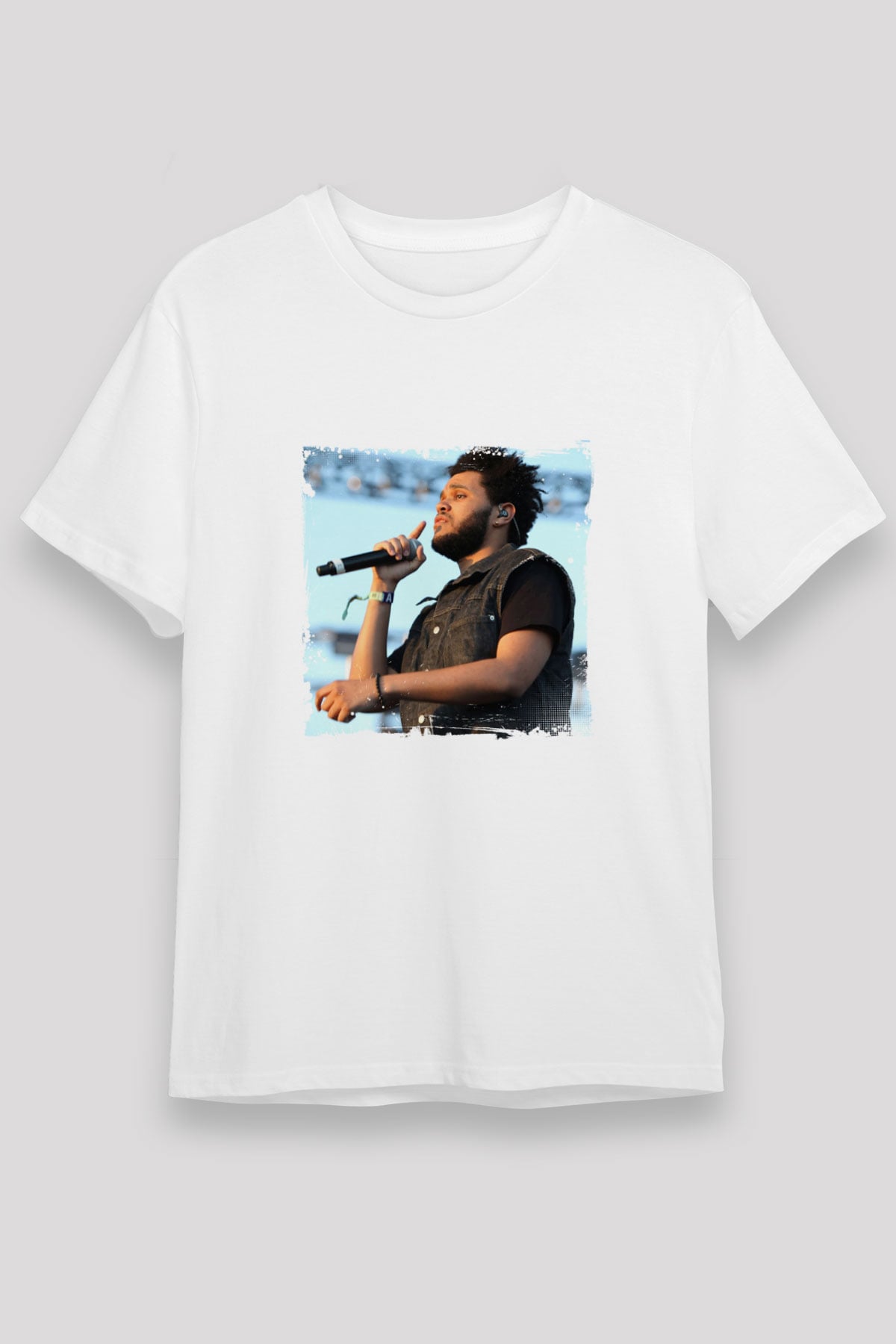 The Weeknd Baskılı Unisex Beyaz Tişört