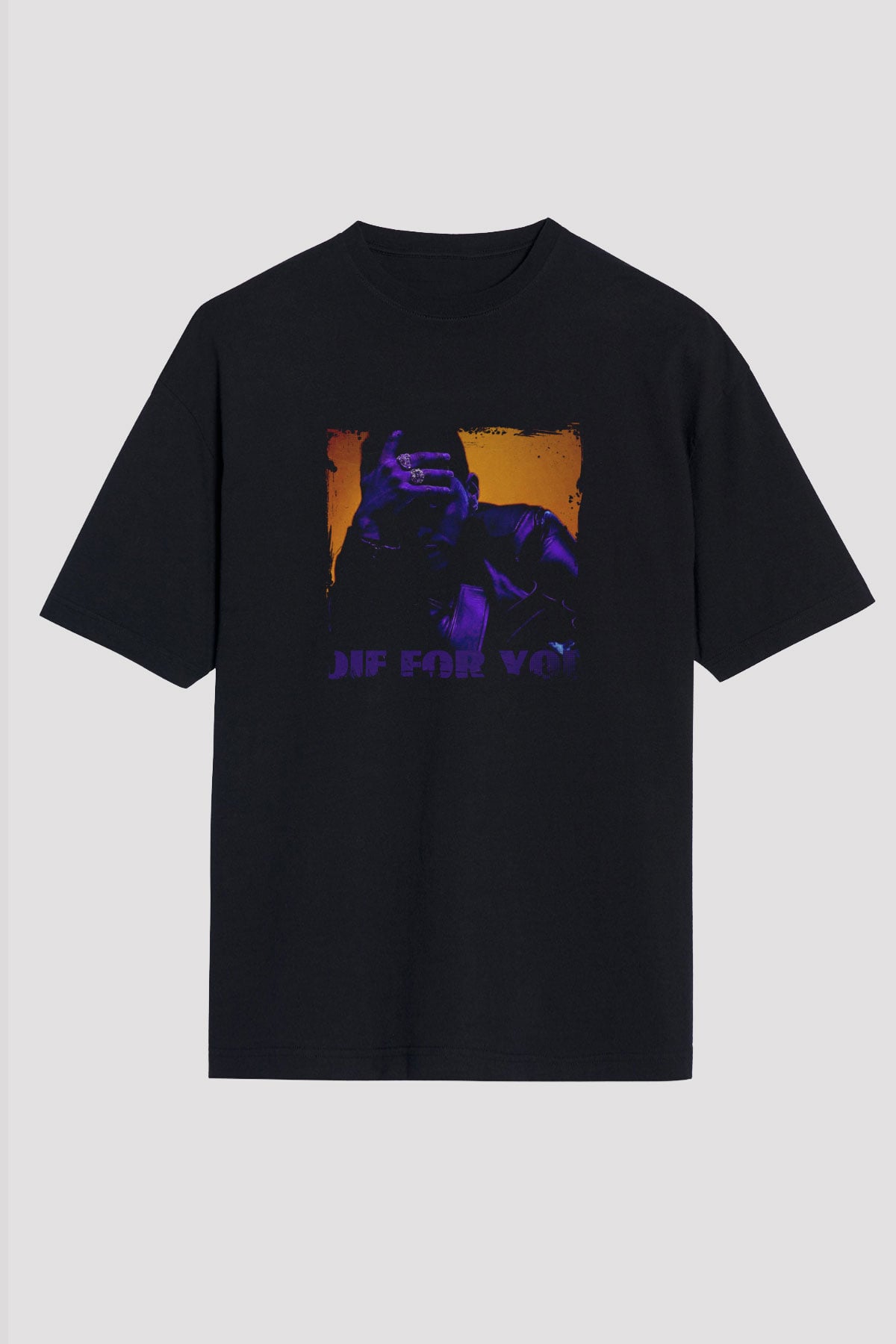 The Weeknd Baskılı Unisex Oversize Siyah Tişört