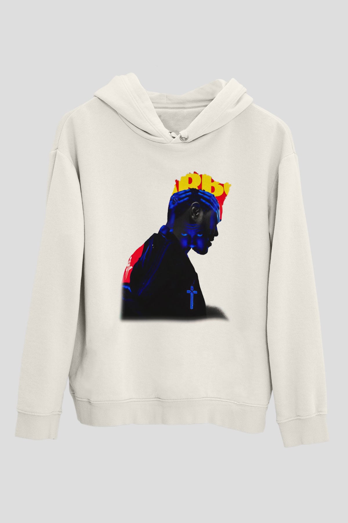 The Weeknd Beyaz Unisex Kapşonlu Sweatshirt