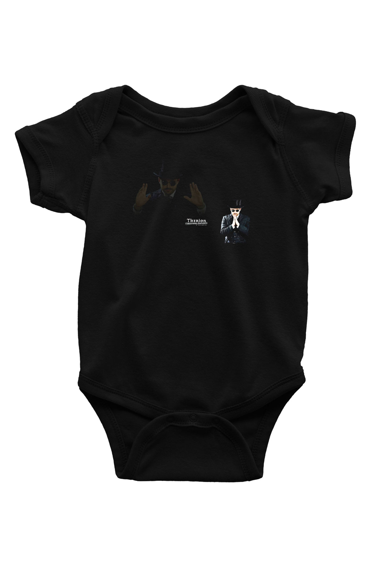 Therion Baskılı Unisex Siyah Bebek Body - Zıbın
