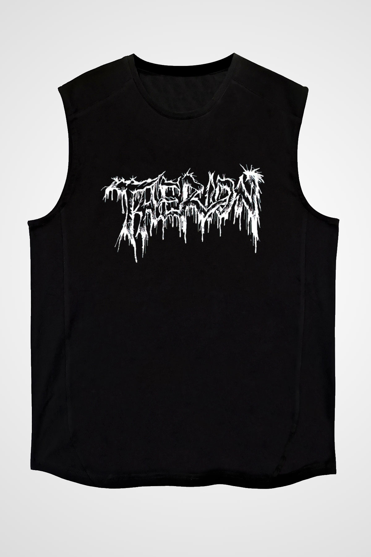 Therion Baskılı Unisex Siyah Kolsuz Tişört - Tshirt