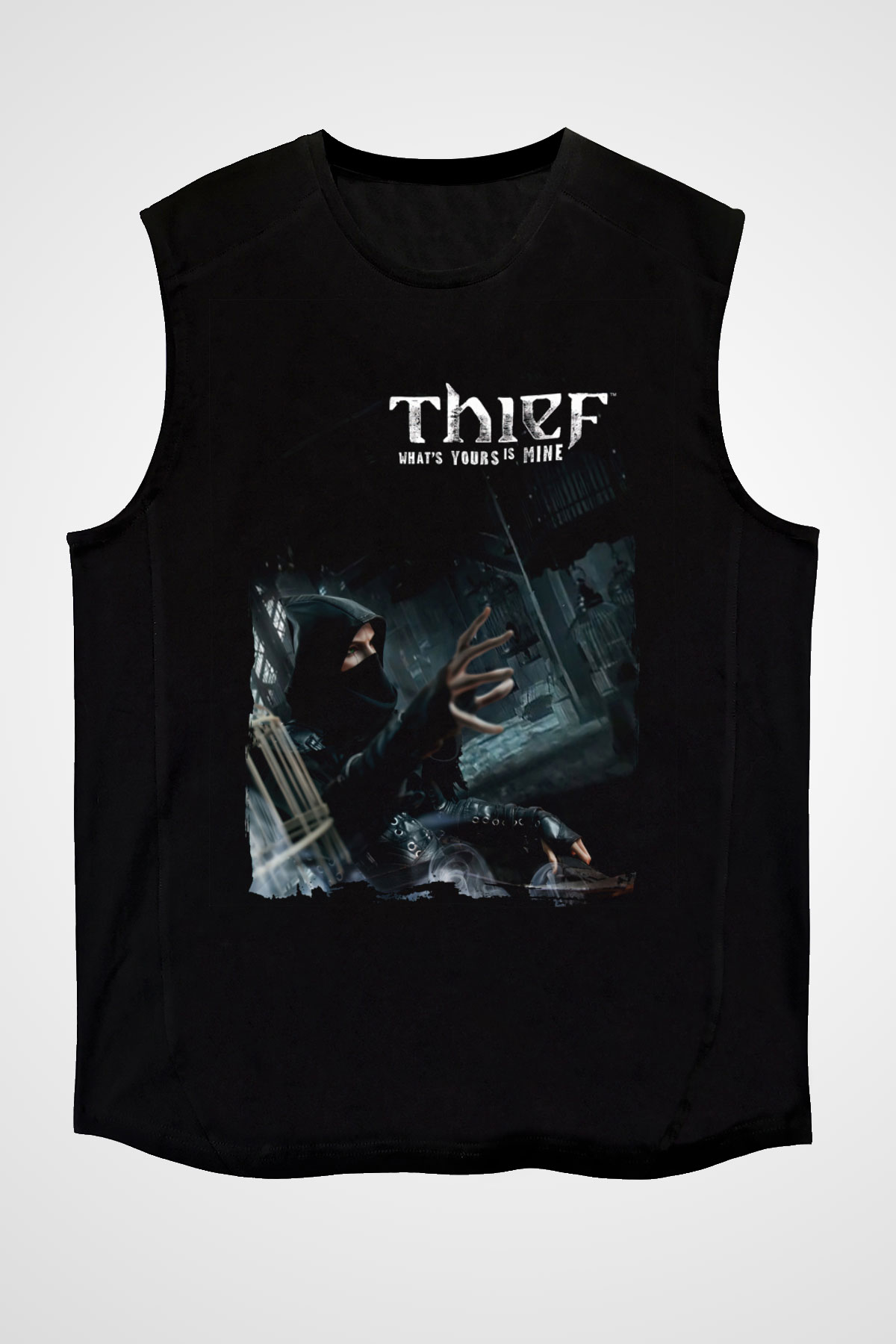 Thief Siyah Unisex Kolsuz Tişört