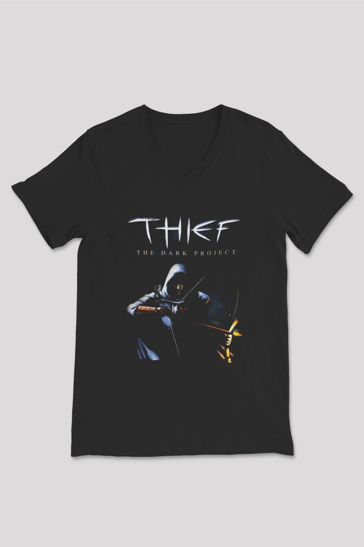 Thief Siyah Unisex V Yaka Tişört