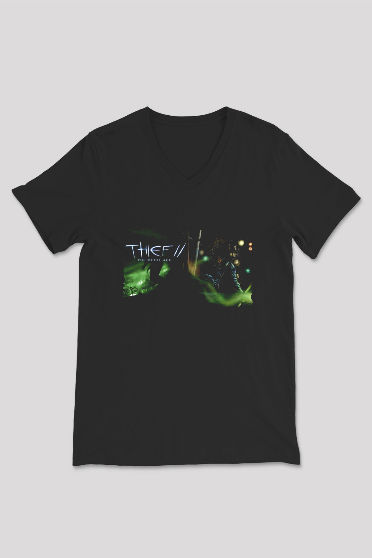 Thief Siyah Unisex V Yaka Tişört