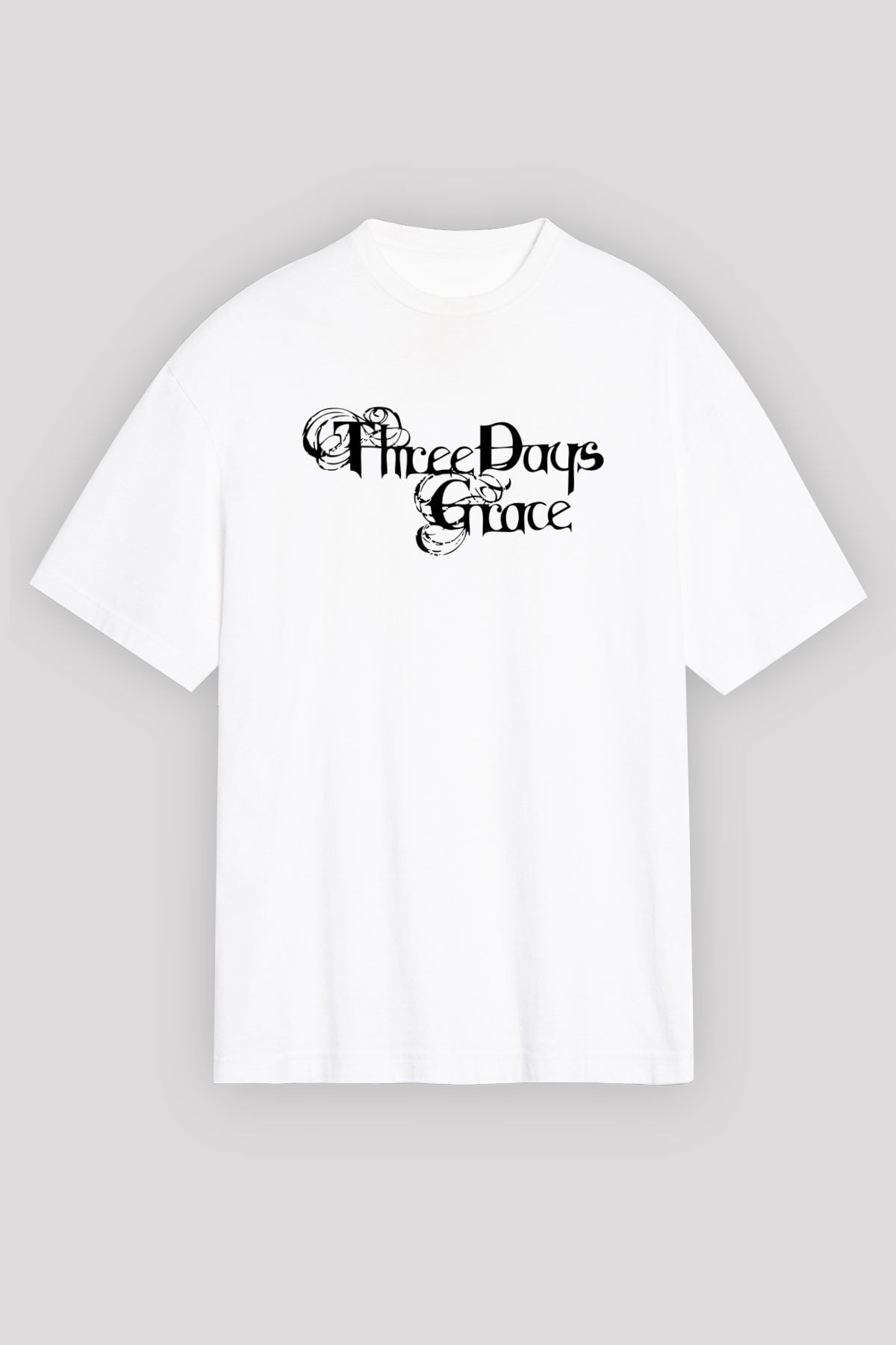 Three Days Grace Beyaz Unisex Oversize Tişört T-Shirt