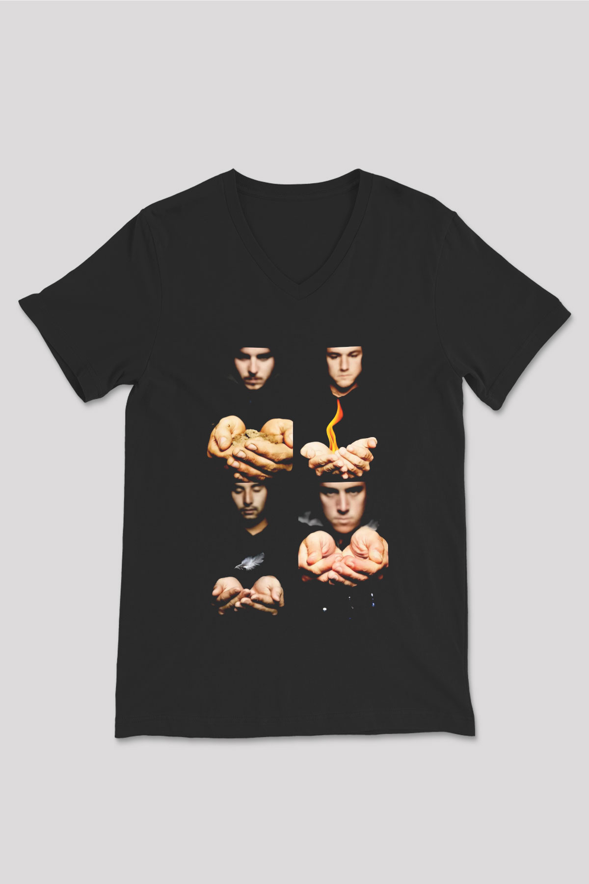 Thrice Siyah Unisex V Yaka Tişört T-Shirt