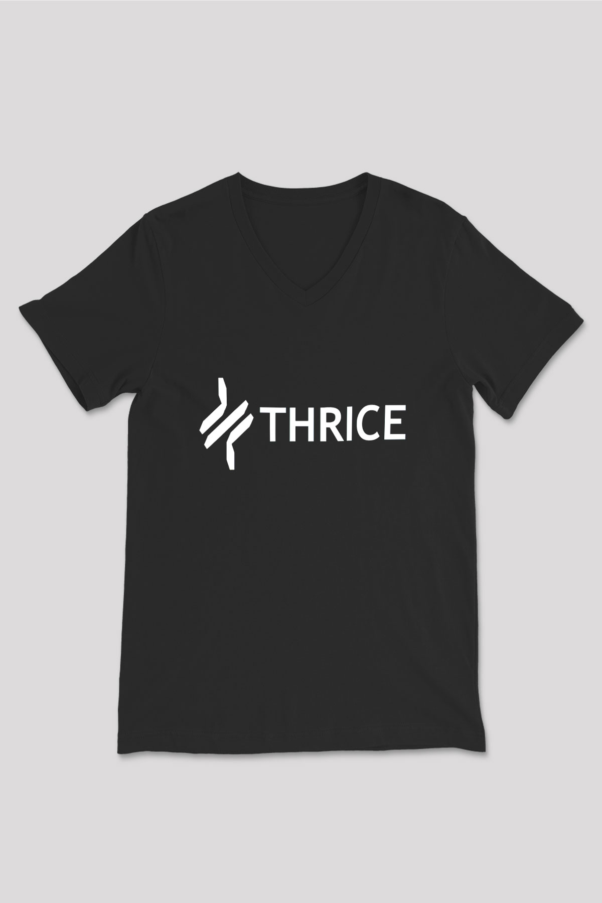 Thrice Siyah Unisex V Yaka Tişört T-Shirt