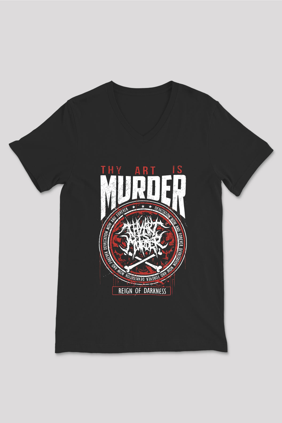 Thy Art Is Murder Siyah Unisex V Yaka Tişört T-Shirt