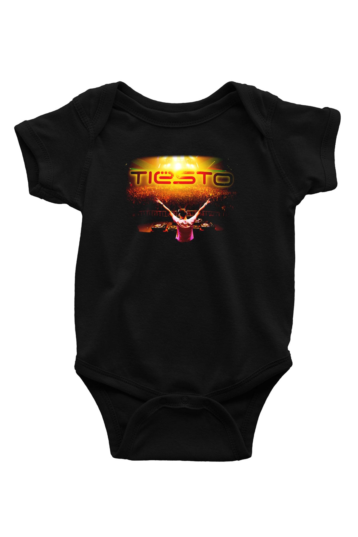 Tiesto Baskılı Siyah Bebek Body - Zıbın