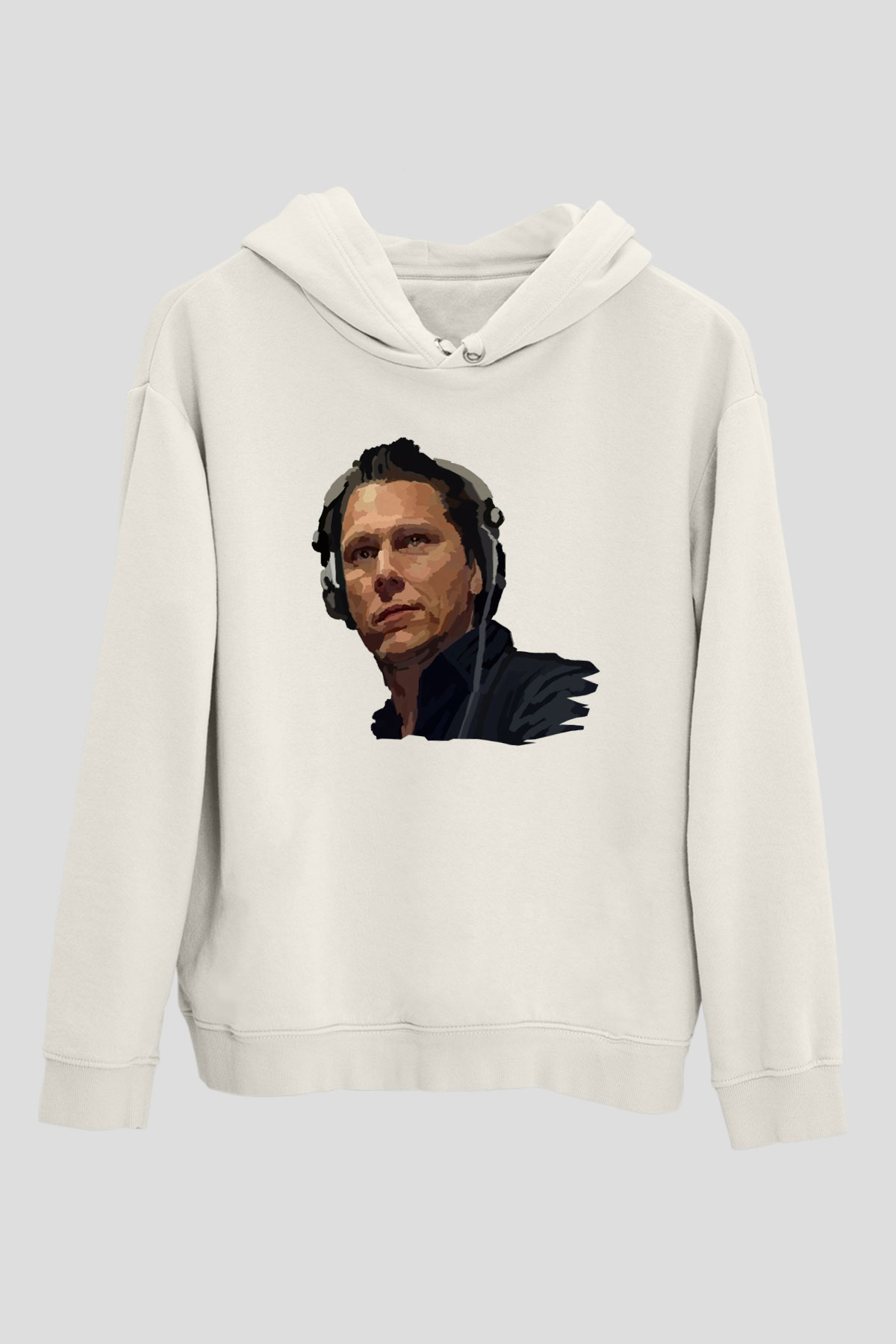 Tiesto Beyaz Unisex Kapşonlu Sweatshirt