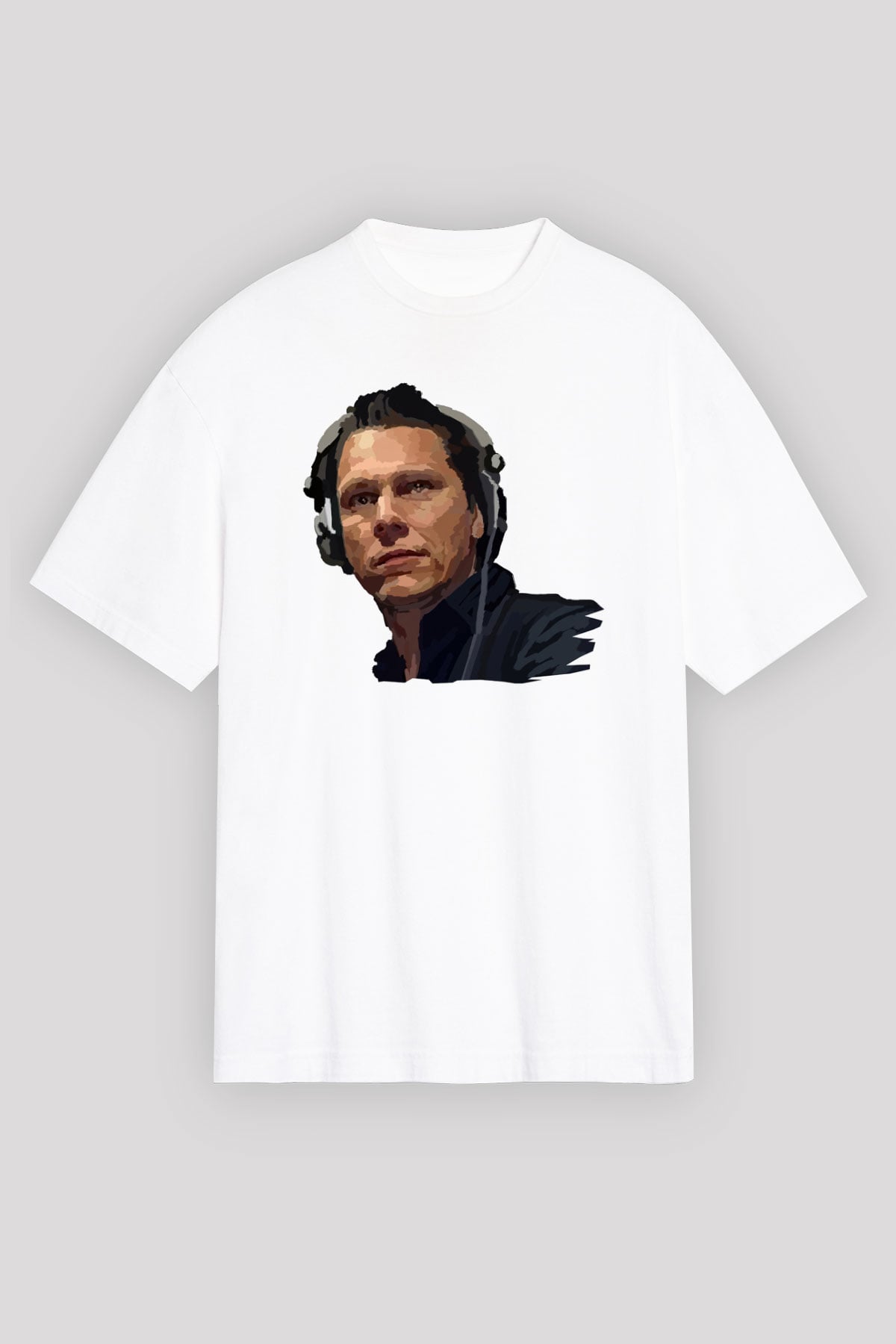 Tiesto Beyaz Unisex Oversize Tişört T-Shirt