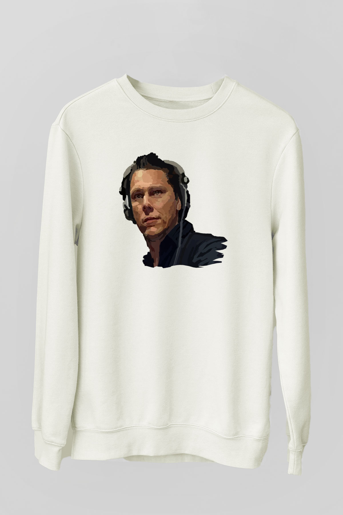 Tiesto Beyaz Unisex Sweatshirt