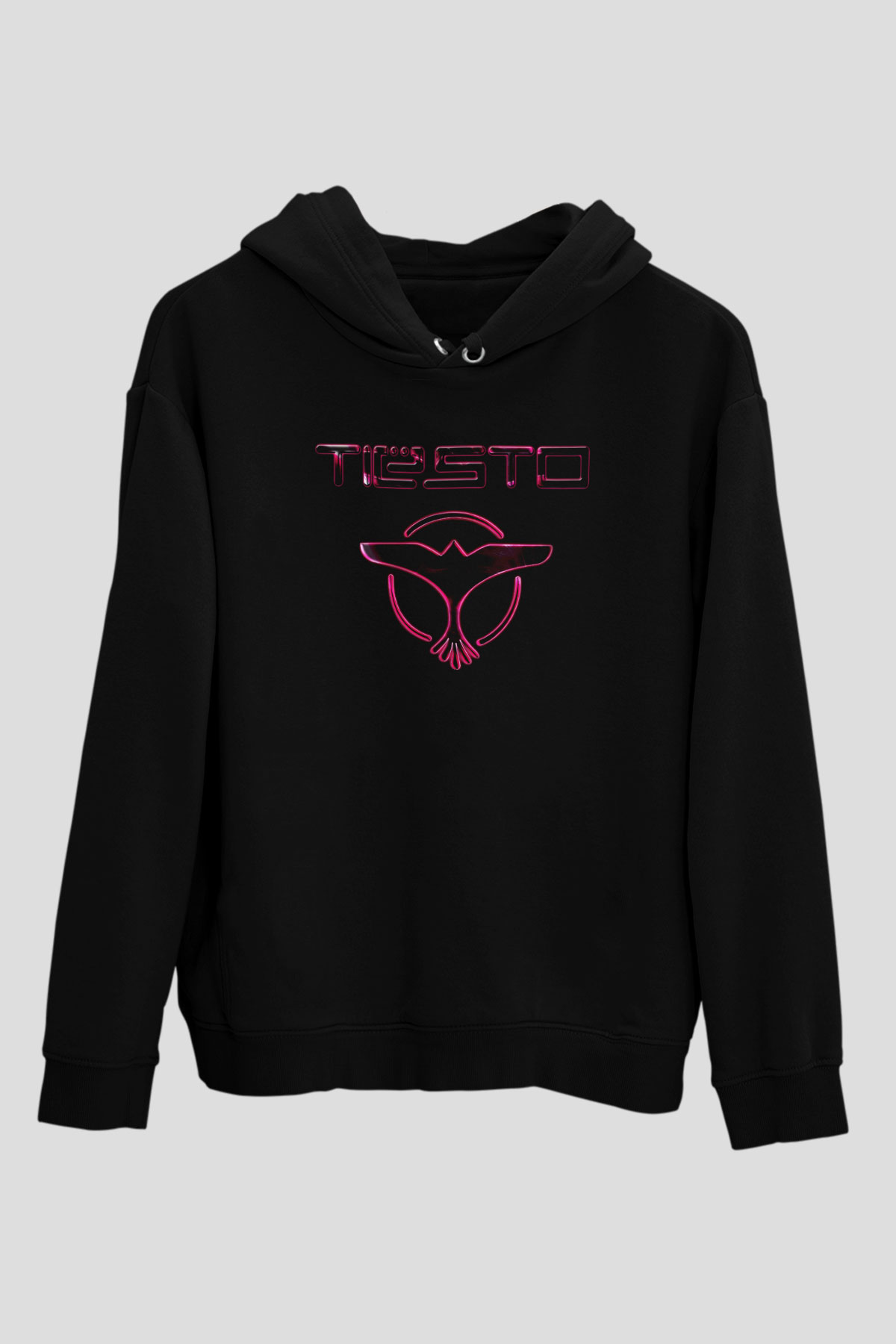 Tiesto Siyah Unisex Kapüşonlu Sweatshirt
