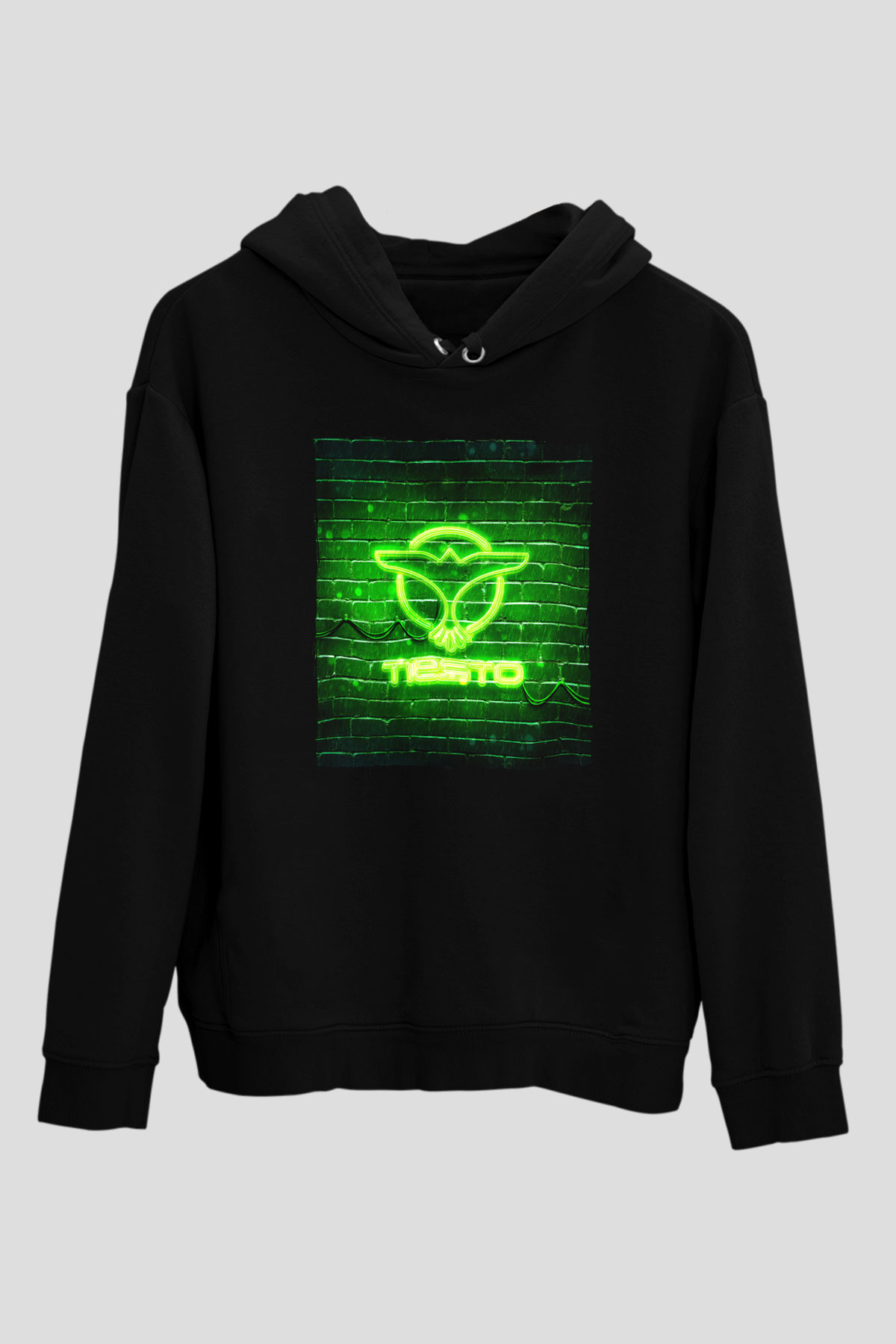 Tiesto Siyah Unisex Kapüşonlu Sweatshirt