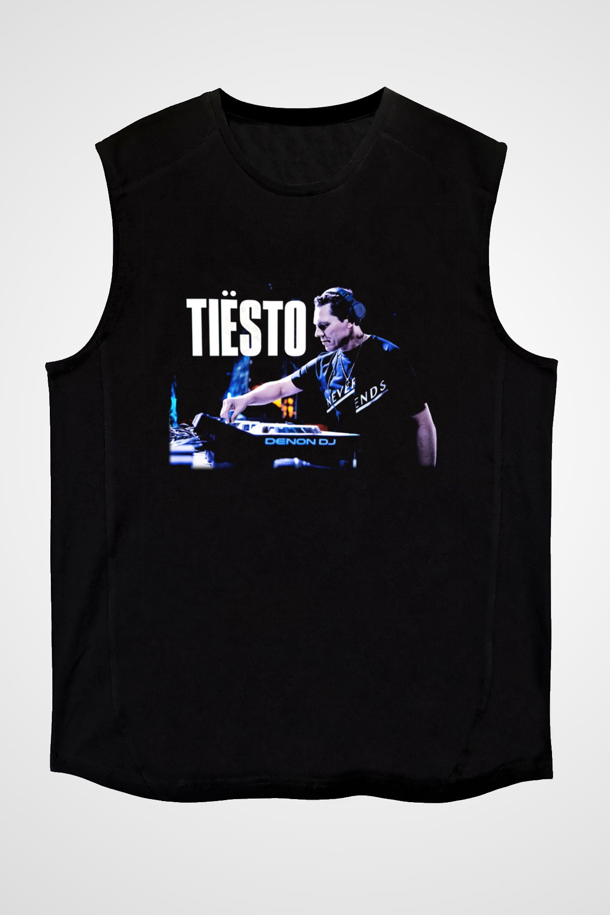 Tiesto Siyah Unisex Kolsuz Tişört