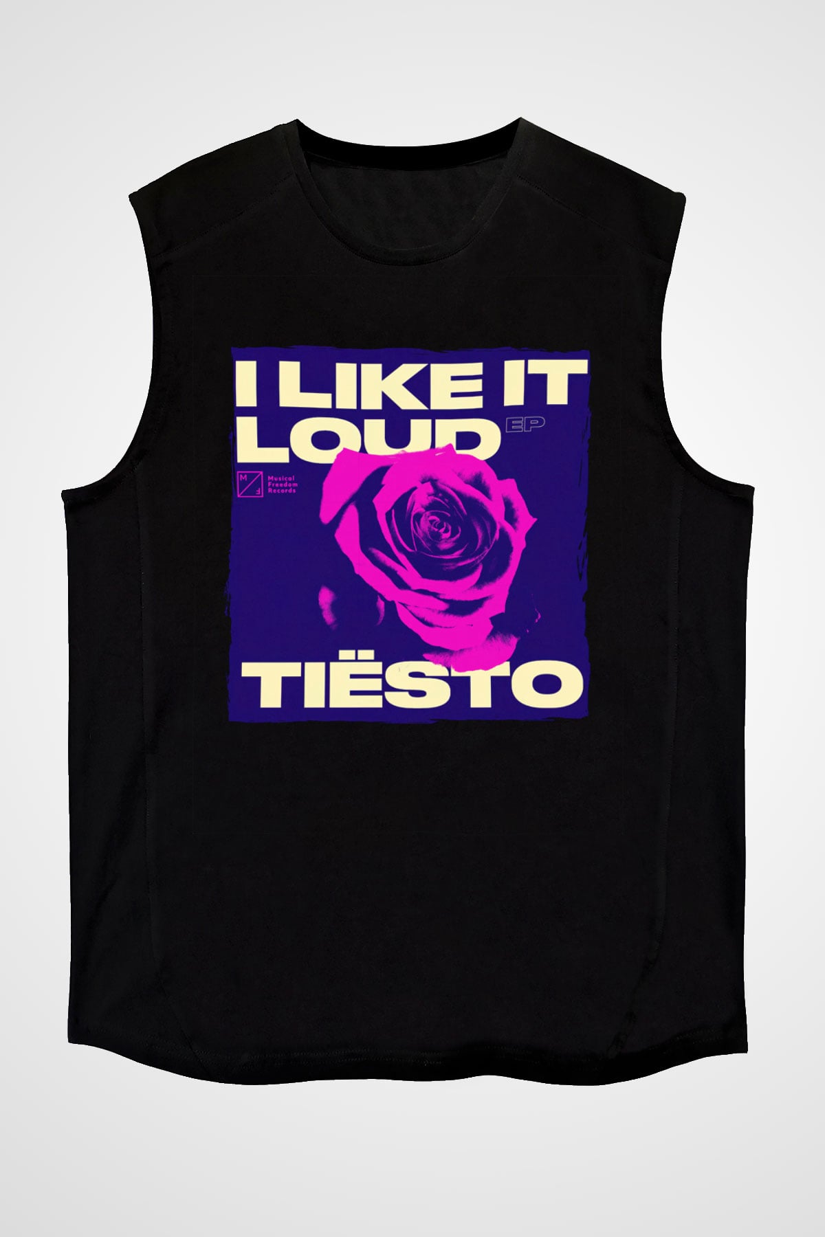 Tiesto Siyah Unisex Kolsuz Tişört