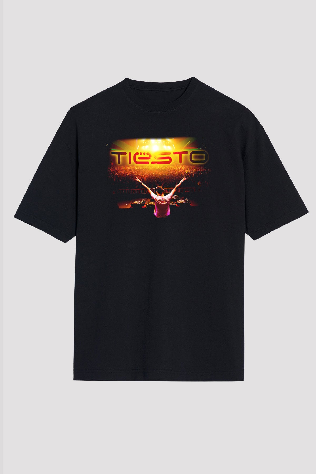 Tiesto Siyah Unisex Oversize Tişört T-Shirt