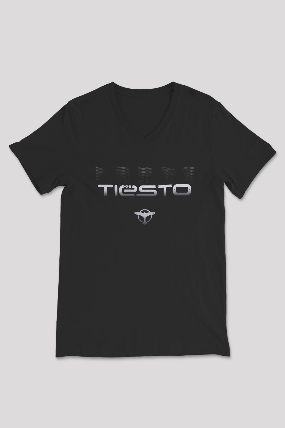 Tiesto Siyah Unisex V Yaka Tişört