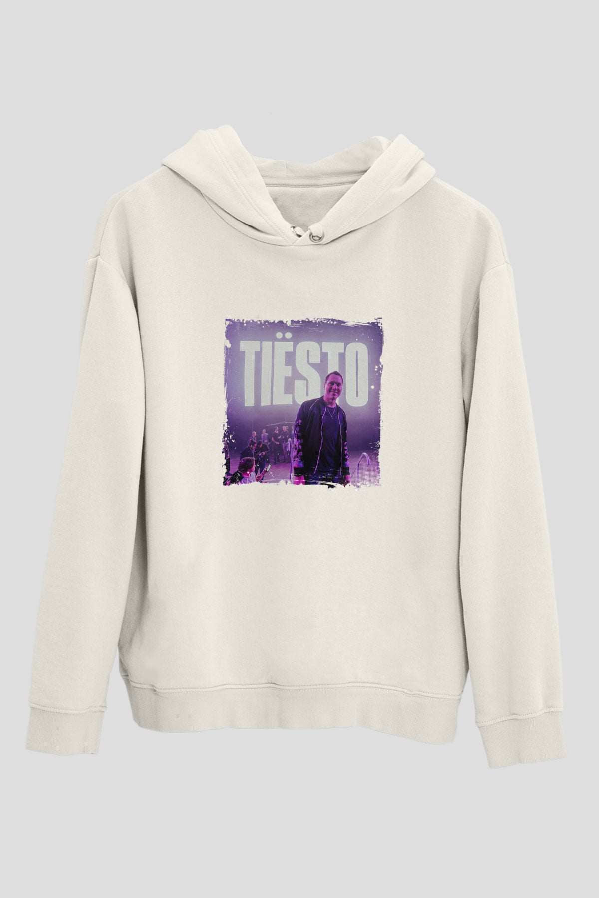 TiestoBaskılı Beyaz Hoodie