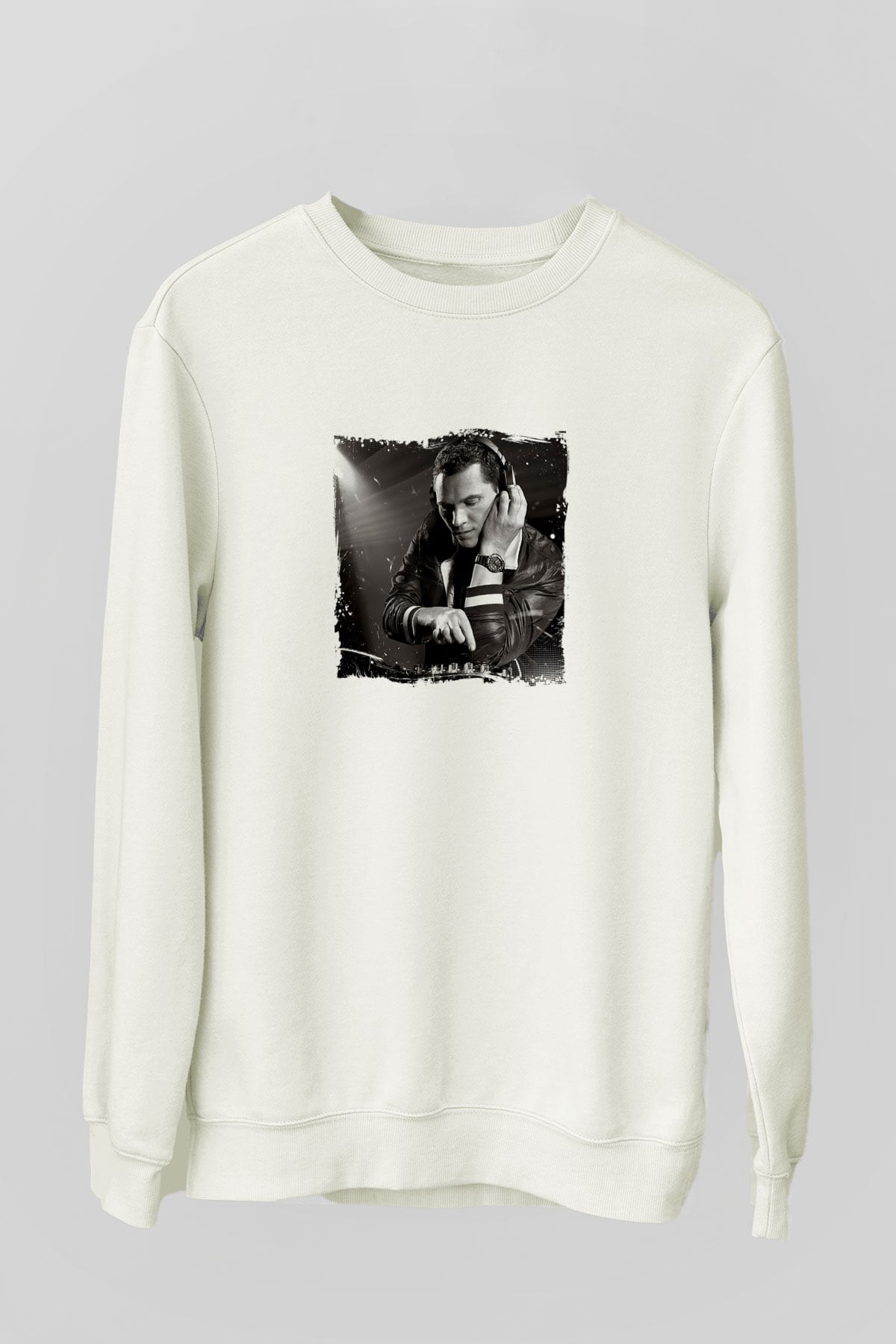 TiestoBaskılı Beyaz Sweatshirt