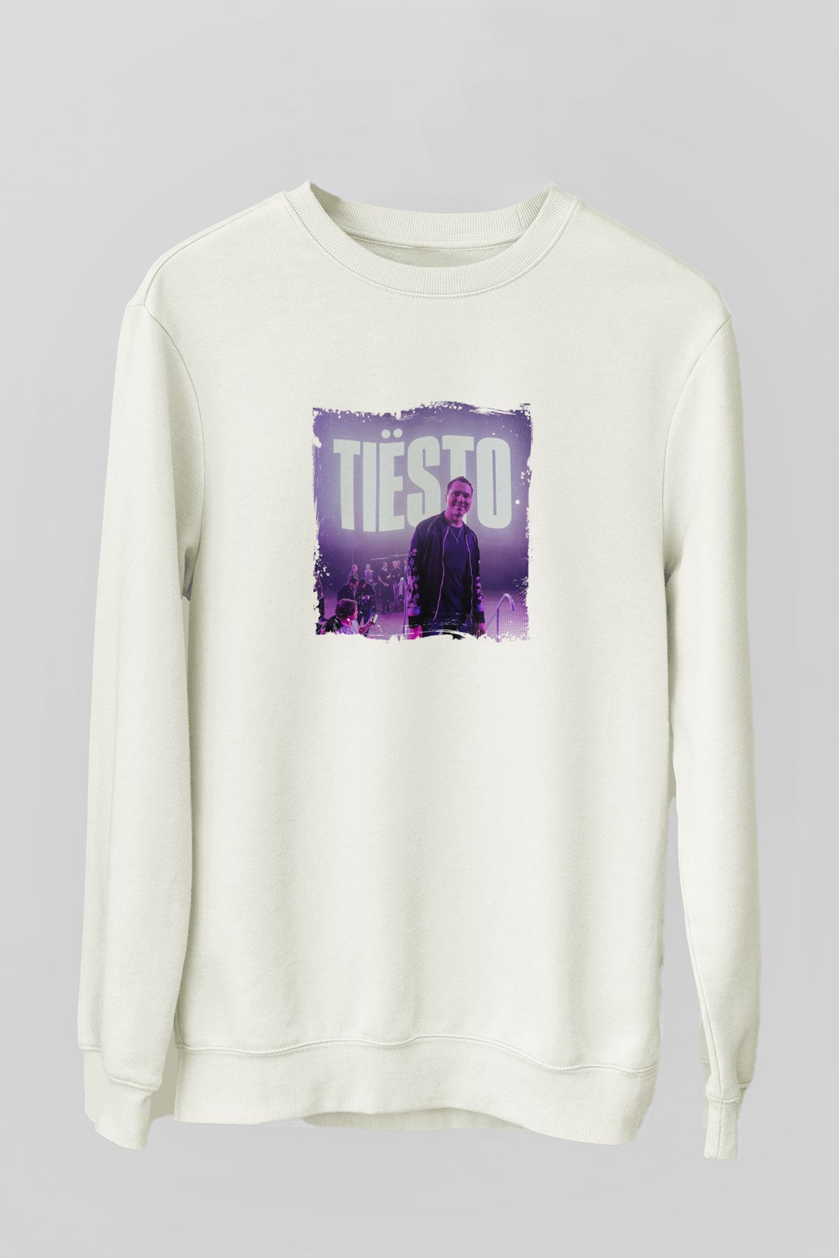TiestoBaskılı Beyaz Sweatshirt