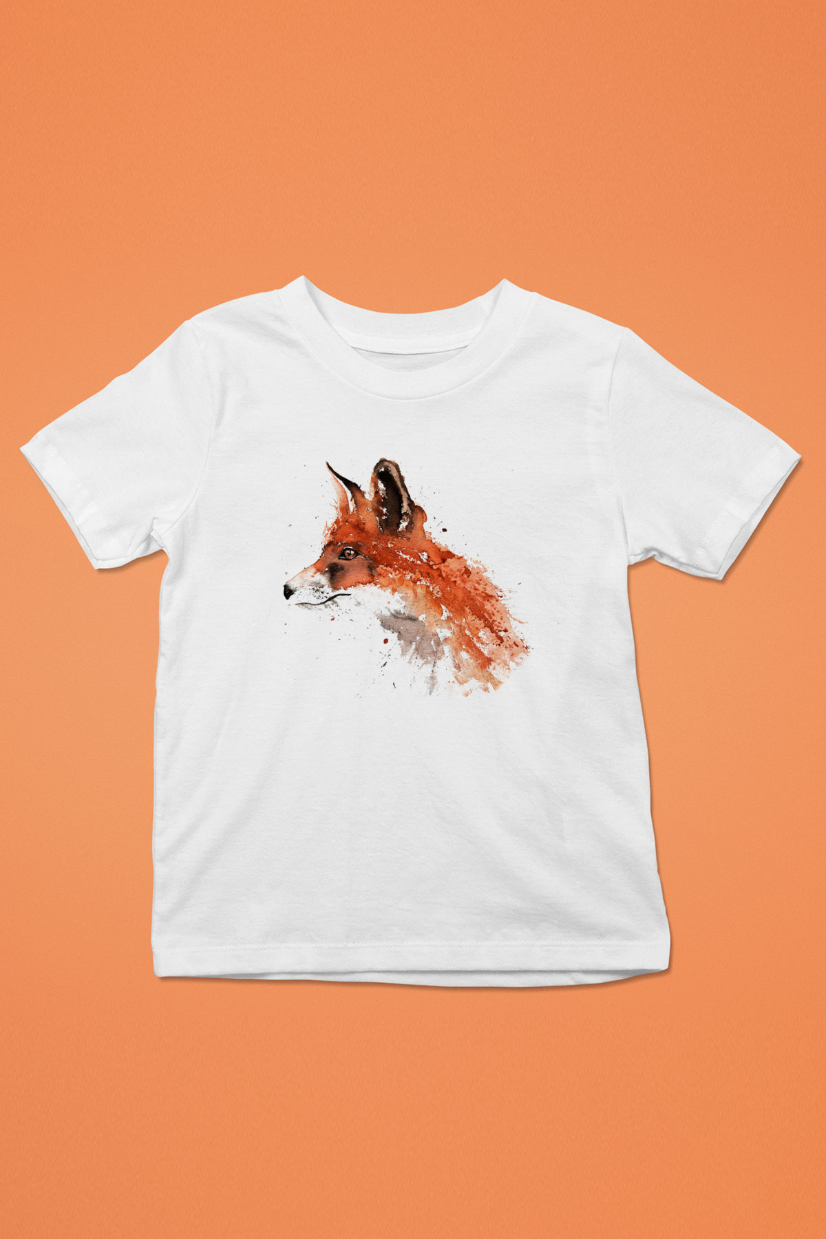 Tilki Baskılı Beyaz Unisex Çocuk Tişört