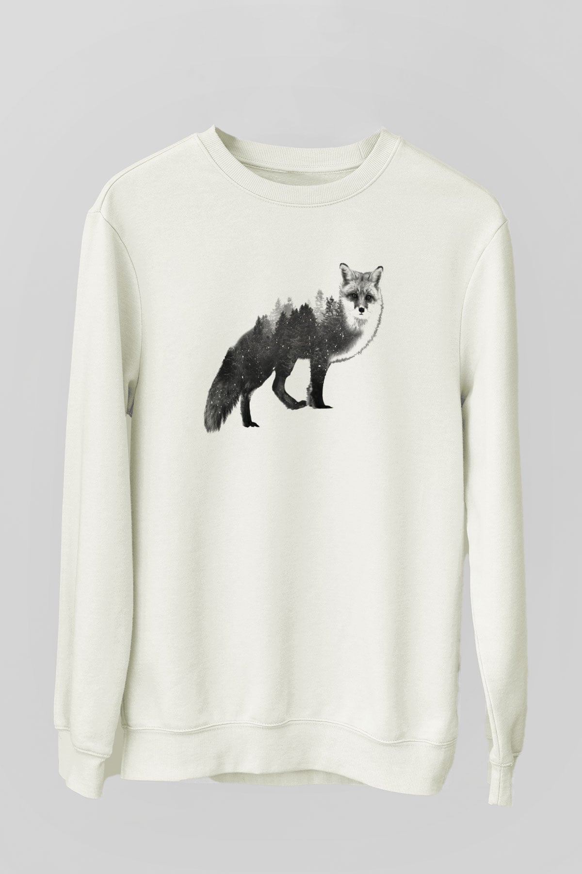 Tilki Beyaz Unisex Sweatshirt