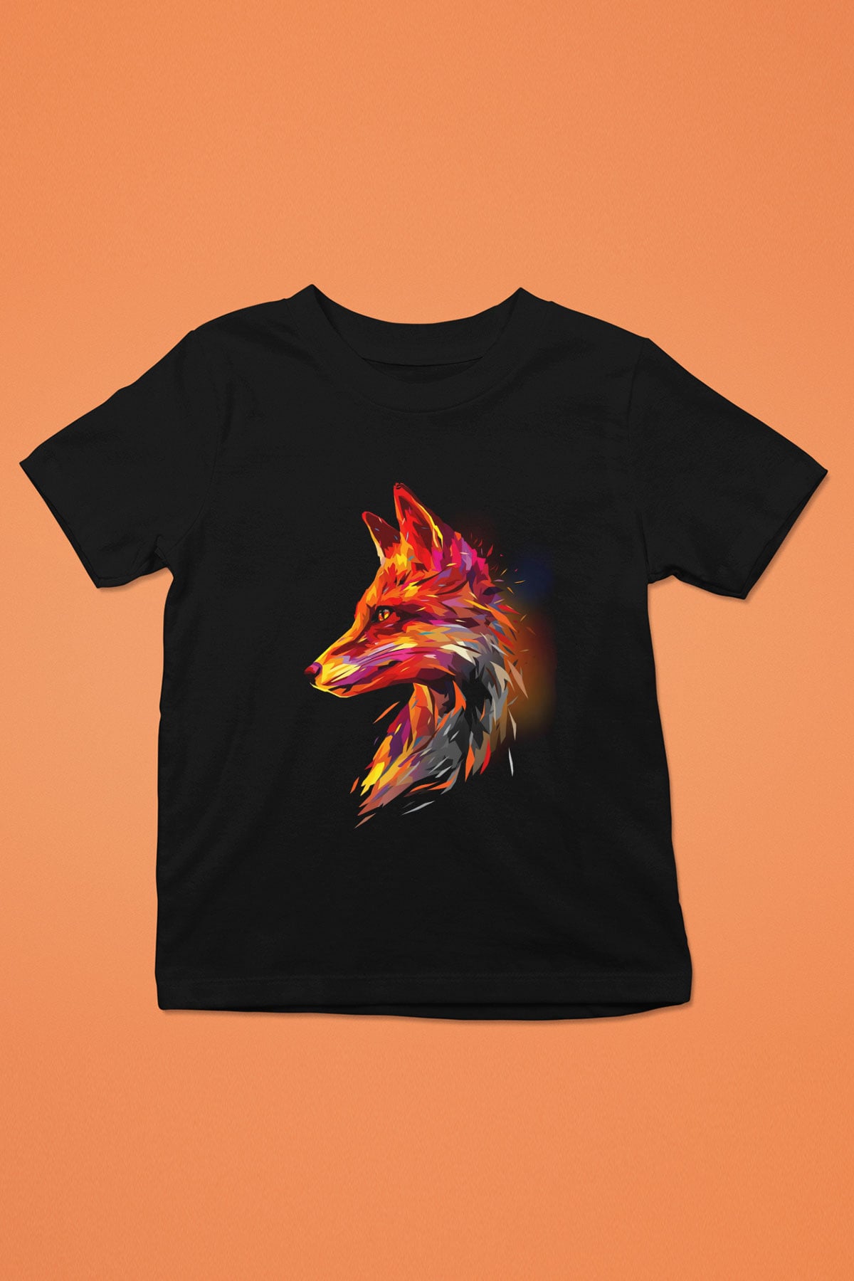 Tilki Siyah Unisex Çocuk Tişört