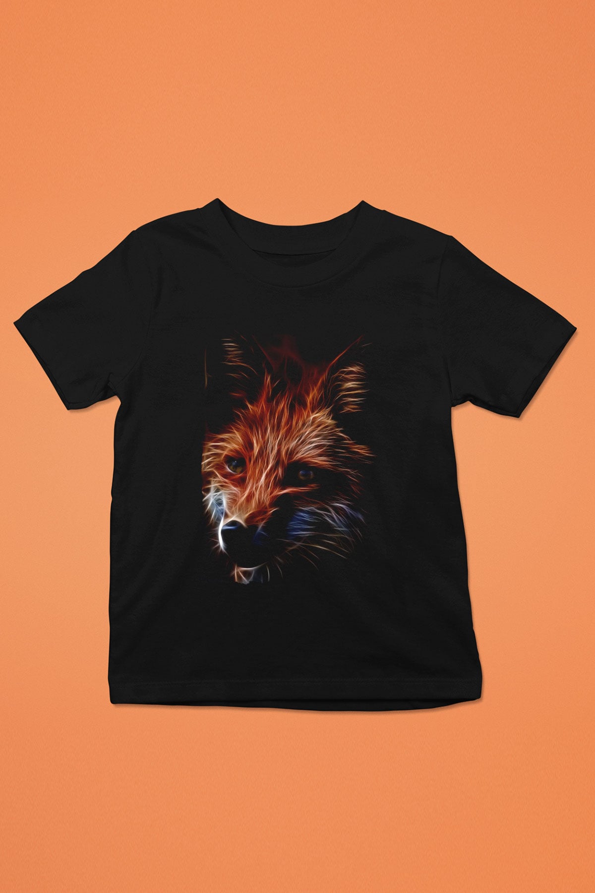 Tilki Siyah Unisex Çocuk Tişört