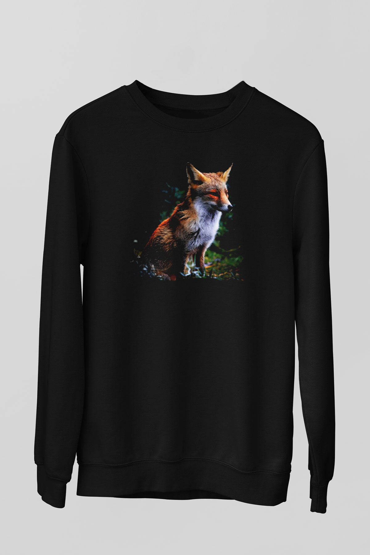 Tilki Siyah Unisex Sweatshirt