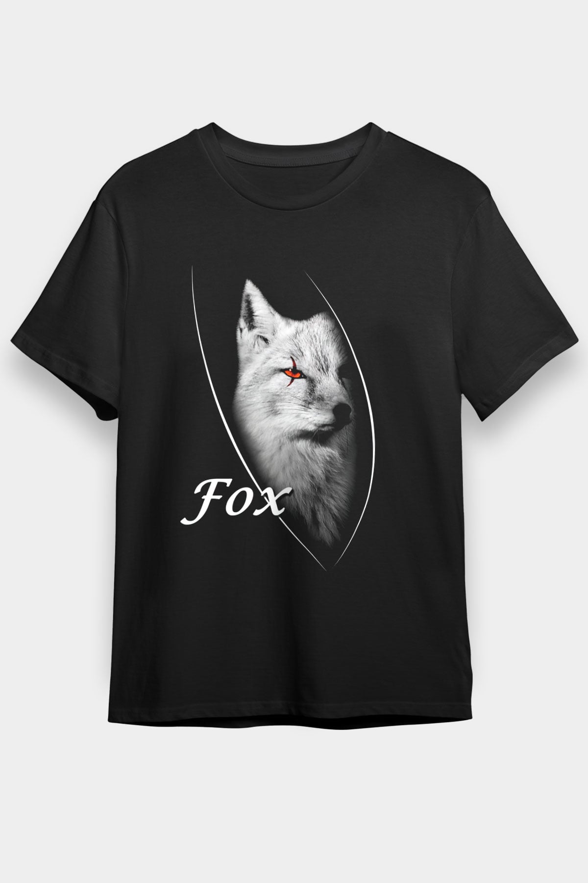 Tilki Siyah Unisex Tişört T-Shirt - TişörtFabrikası