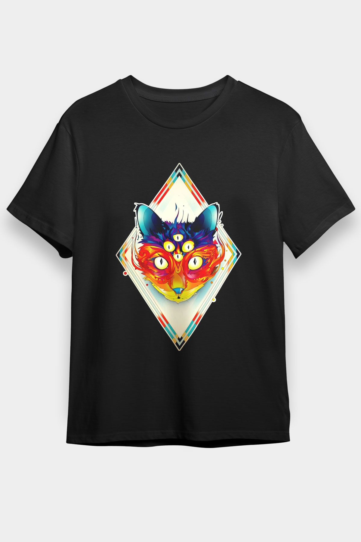 Tilki Siyah Unisex Tişört T-Shirt - TişörtFabrikası