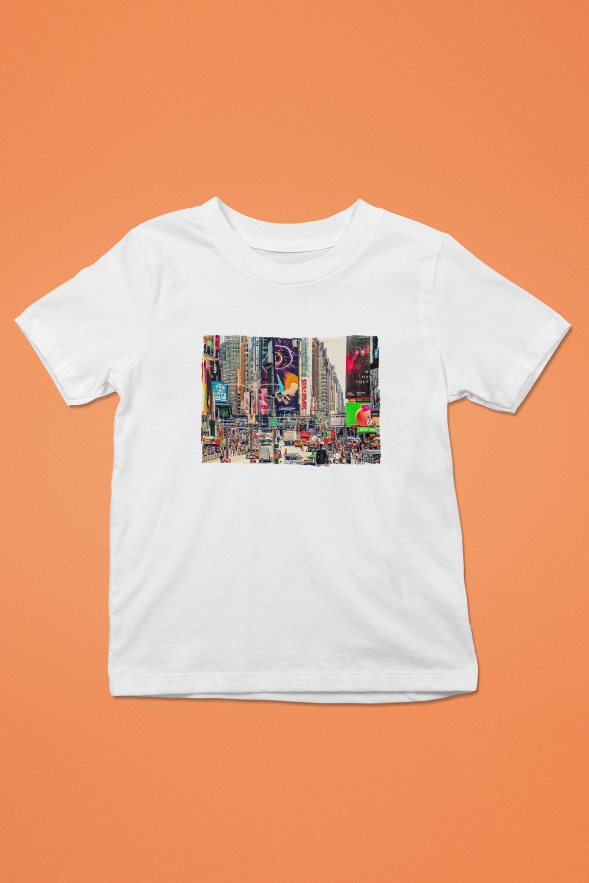 Times Square Beyaz Unisex Çocuk Tişört