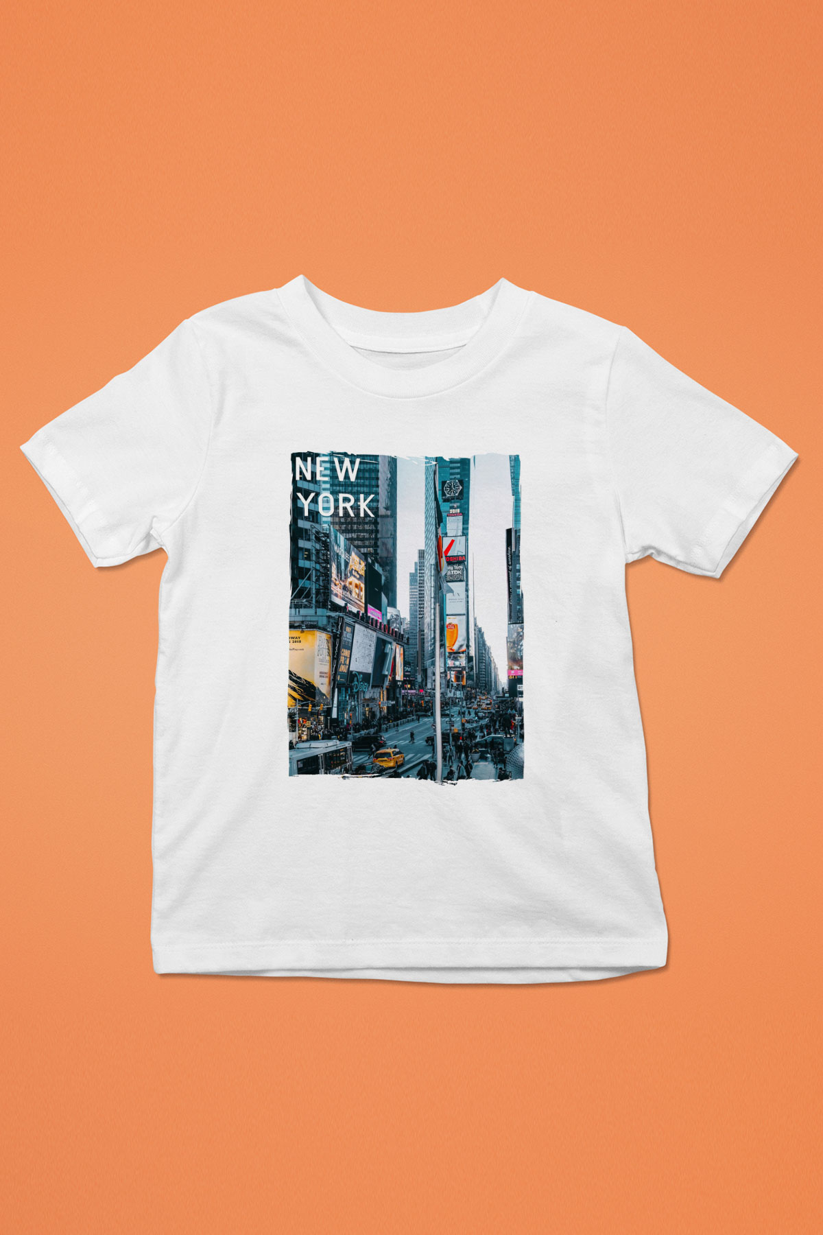Times Square Beyaz Unisex Çocuk Tişört