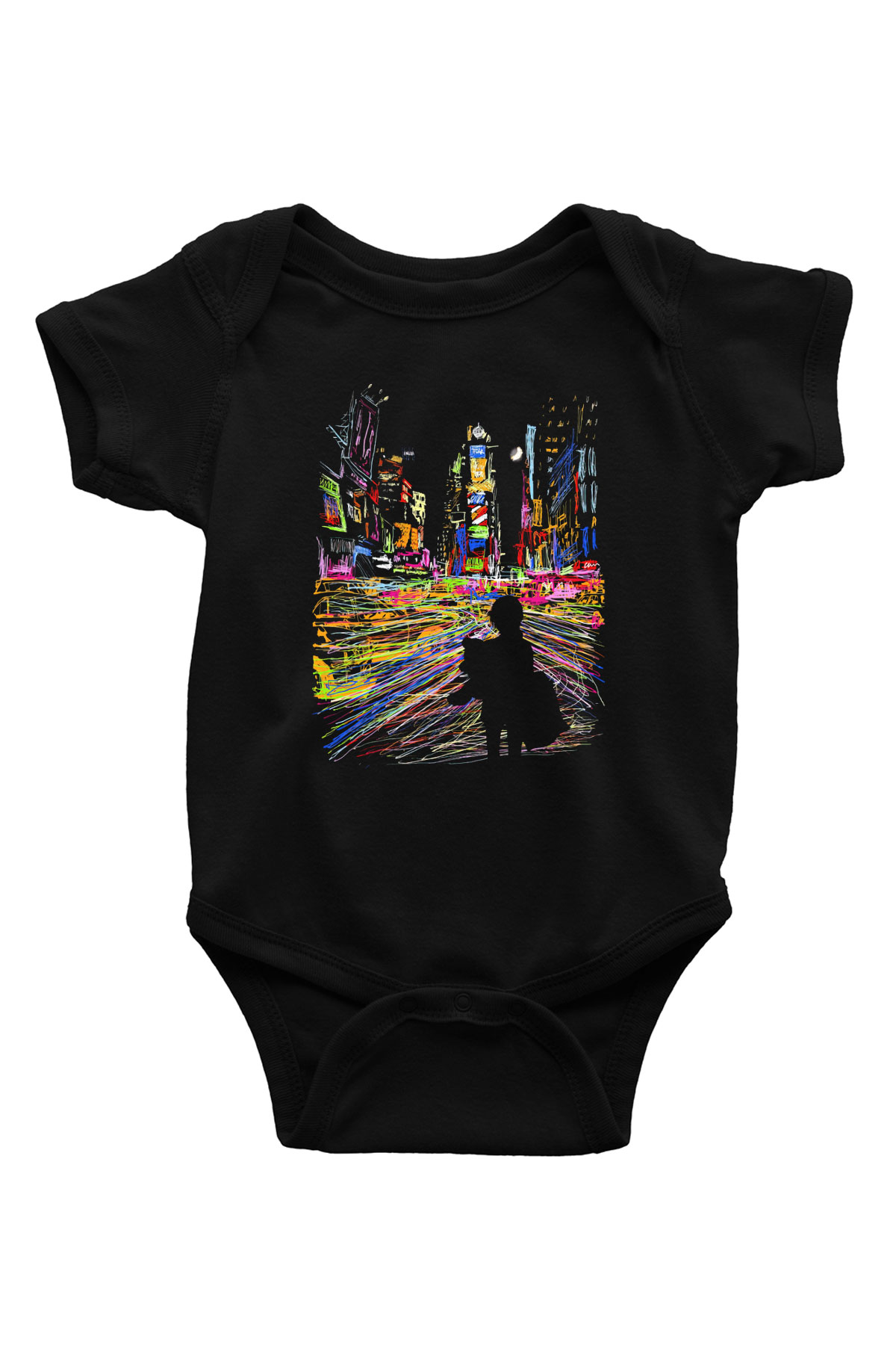 Times Square Siyah Bebek Body - Zıbın