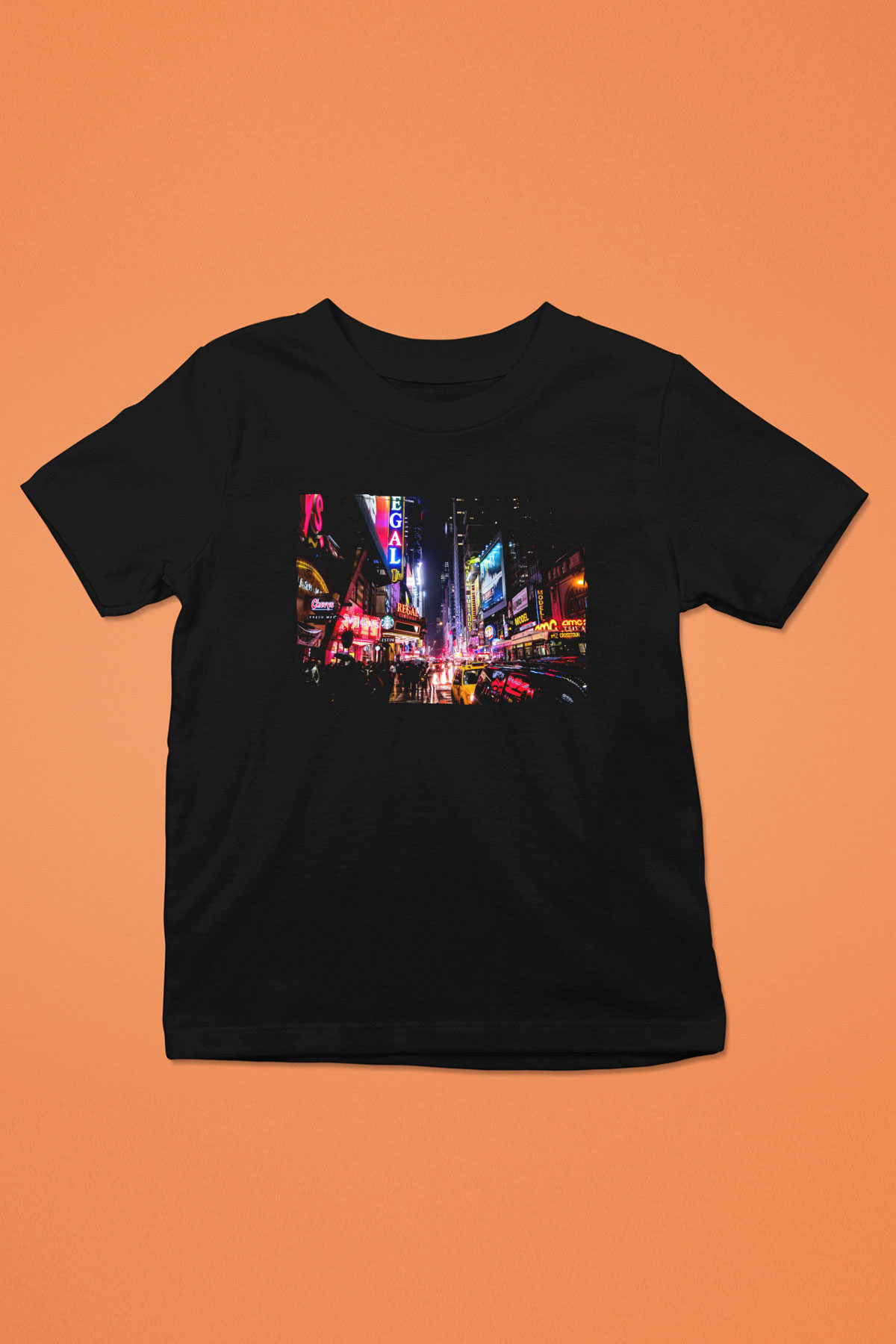 Times Square Siyah Unisex Çocuk Tişört