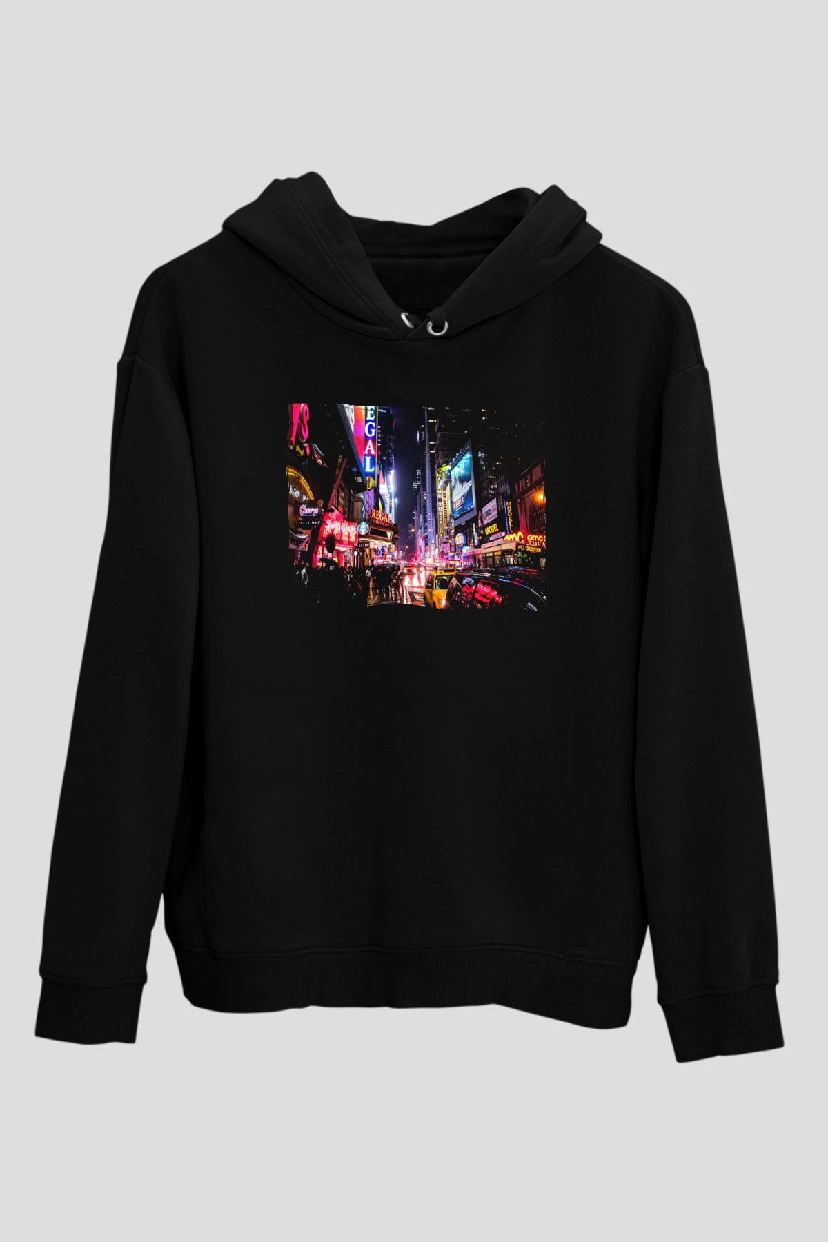 Times Square Siyah Unisex Hoodie