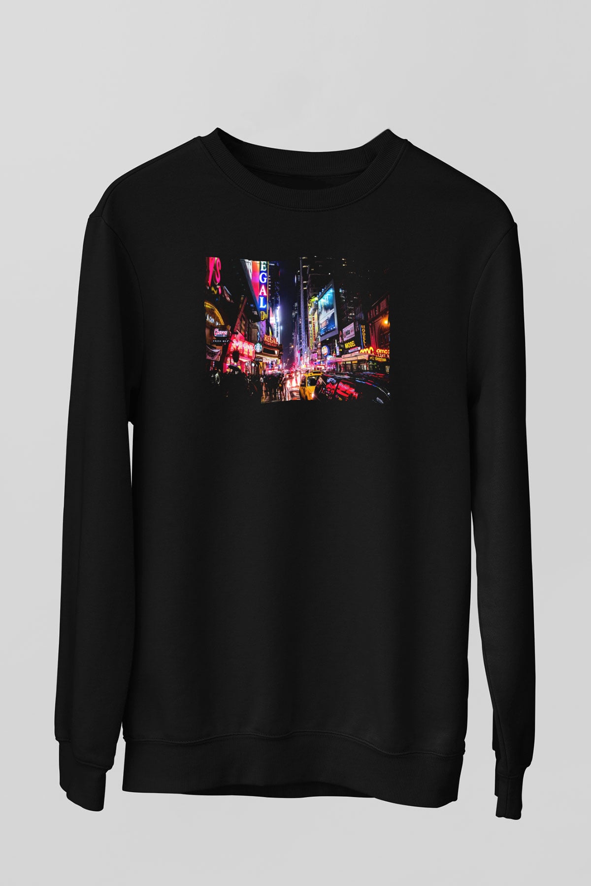 Times Square Siyah Unisex Sweatshirt