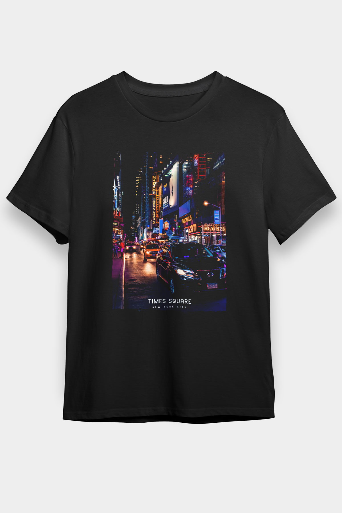Times Square Siyah Unisex Tişört T-Shirt - TişörtFabrikası