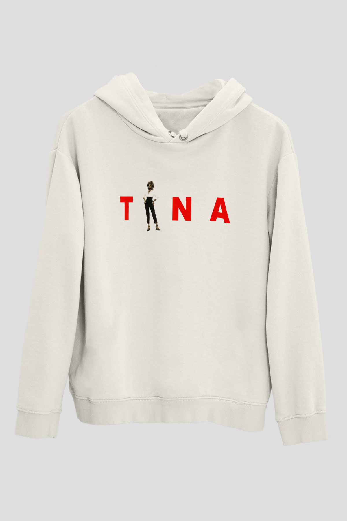 Tina Turner Beyaz Unisex Kapşonlu Sweatshirt