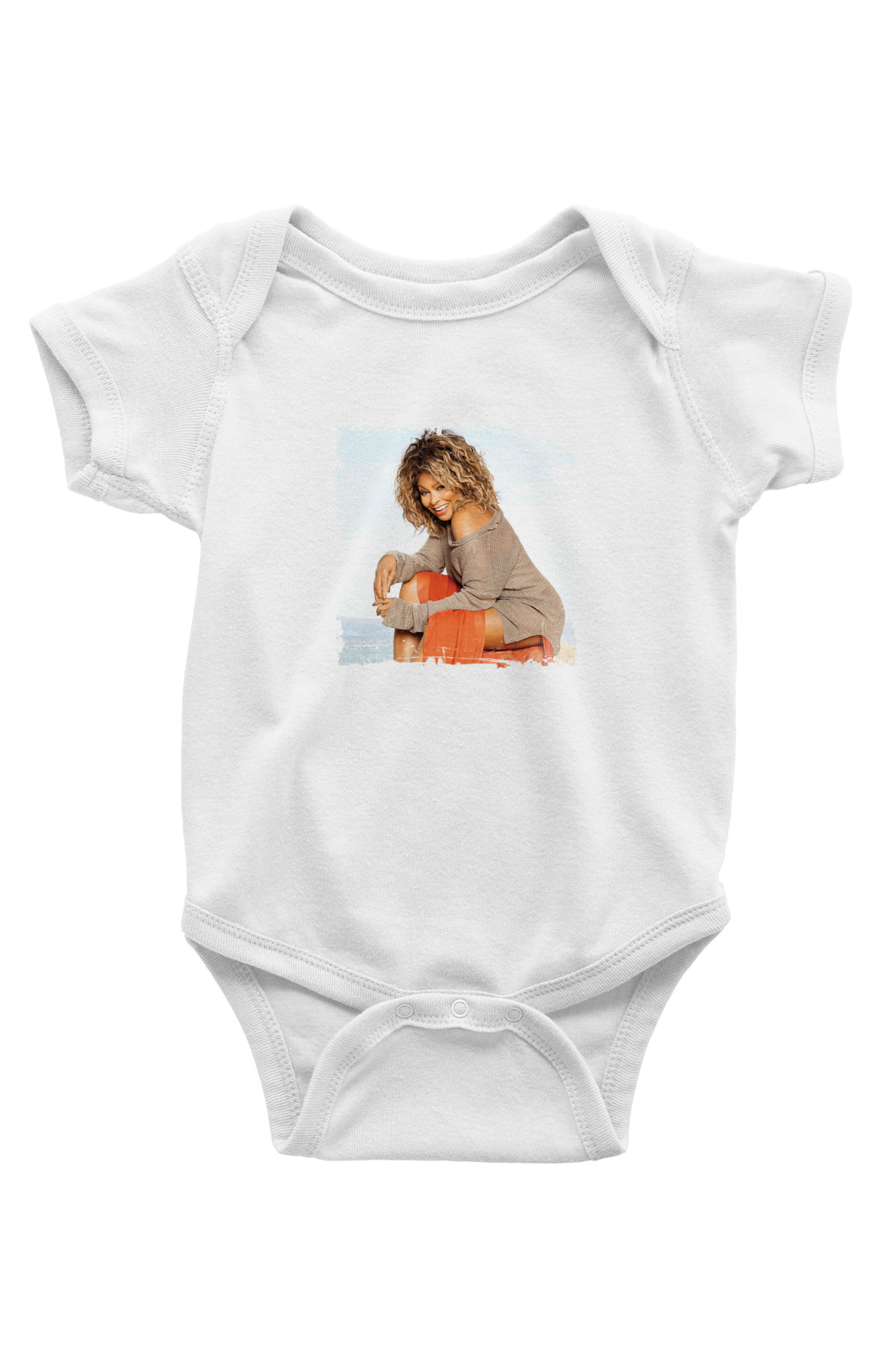 Tine Turner Baskılı Unisex Beyaz Bebek Body - Zıbın