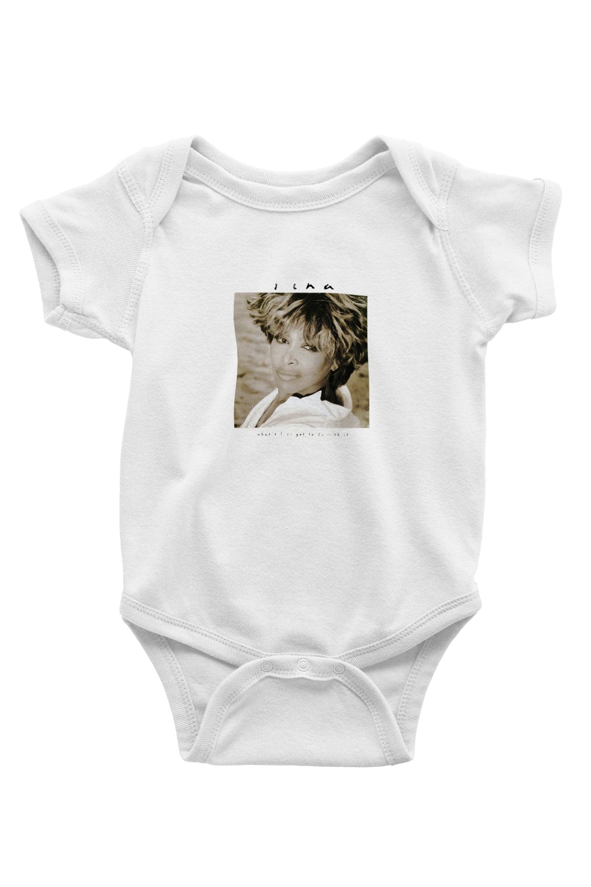 Tine Turner Baskılı Unisex Beyaz Bebek Body - Zıbın