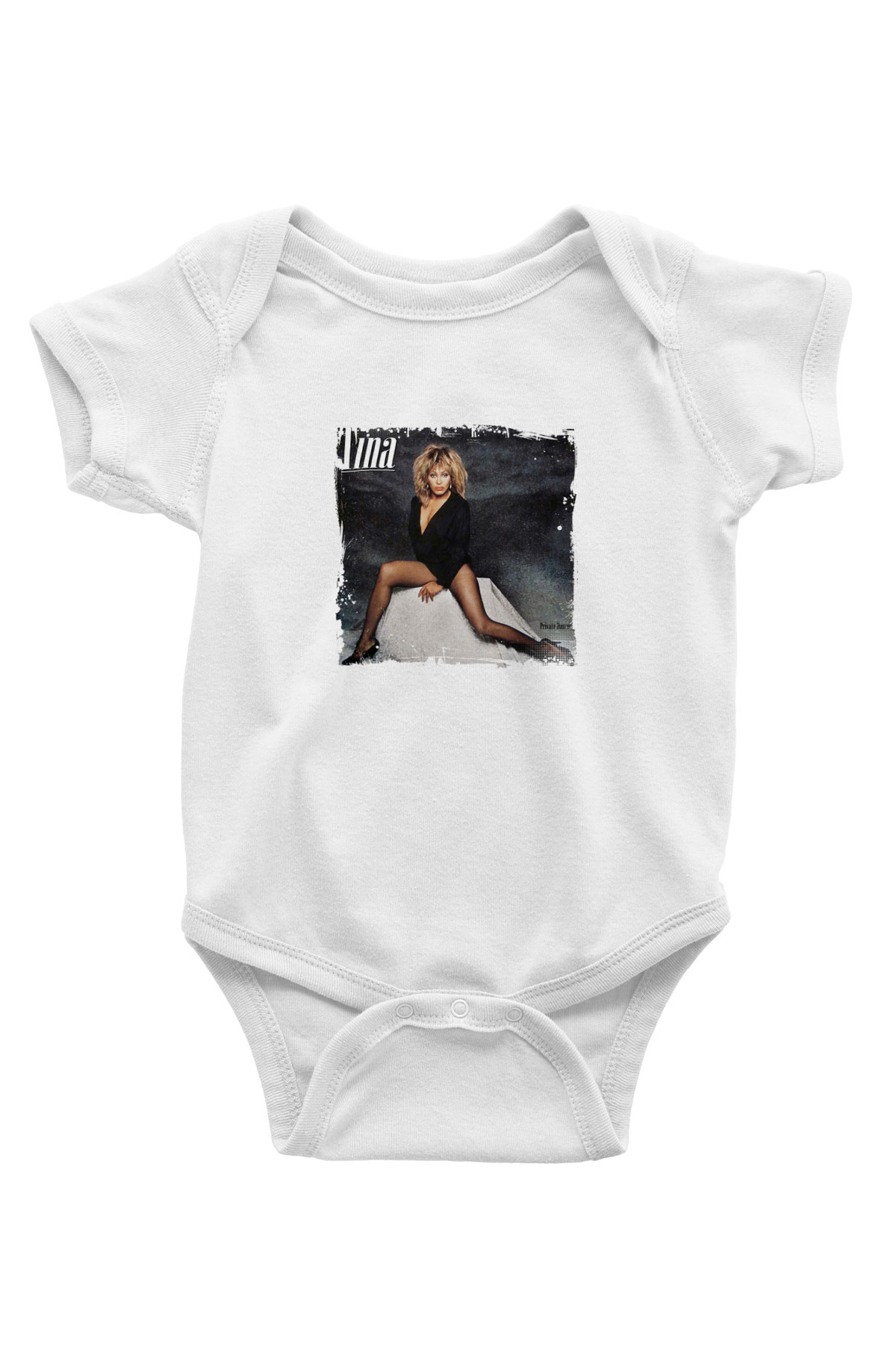 Tine Turner Baskılı Unisex Beyaz Bebek Body - Zıbın