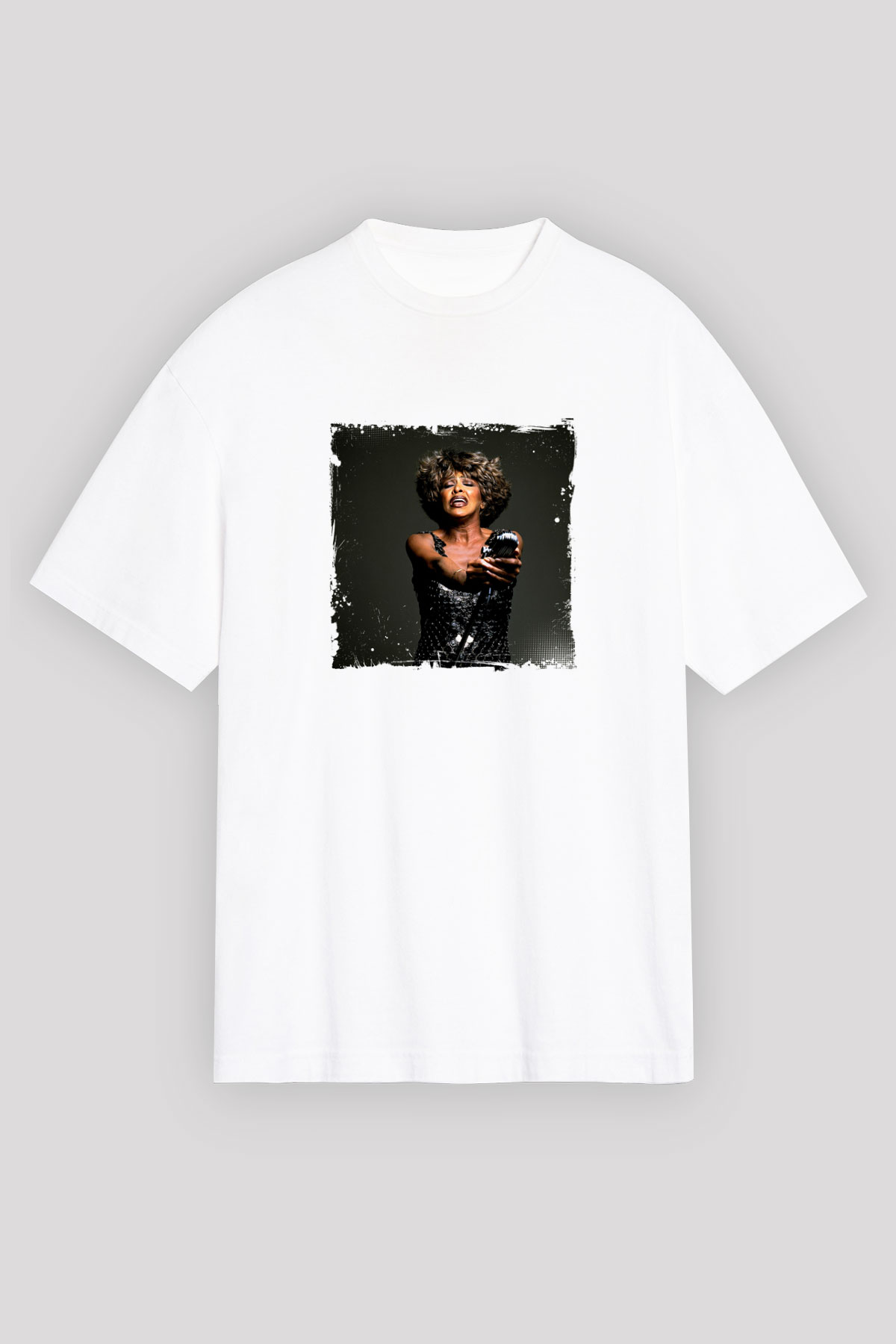Tine Turner Baskılı Unisex Beyaz Tişört