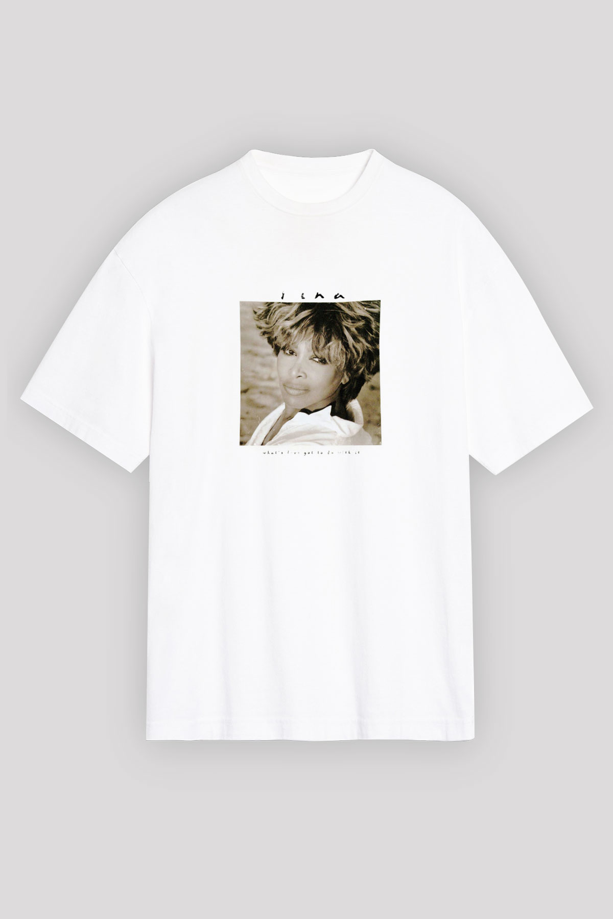 Tine Turner Baskılı Unisex Beyaz Tişört