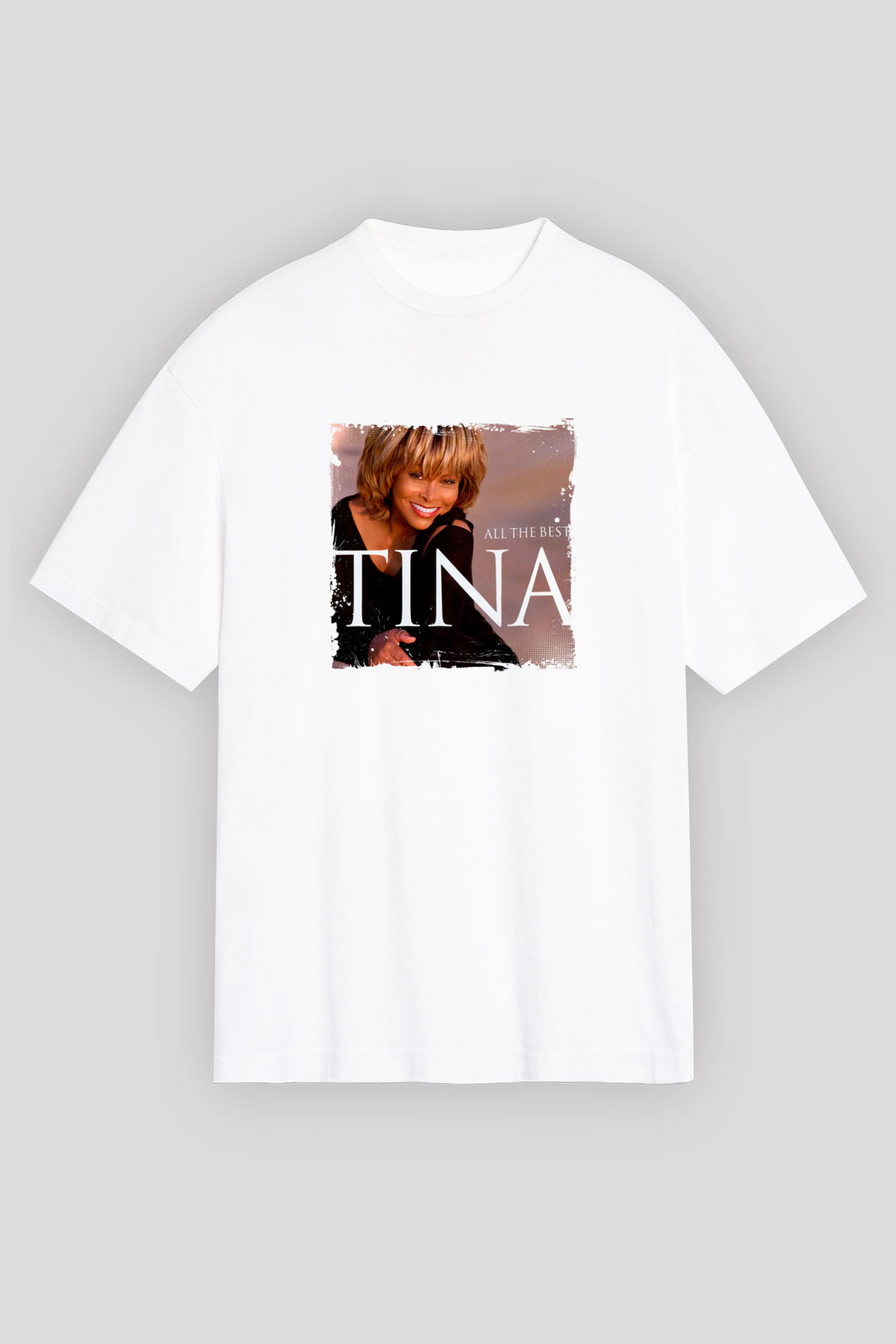 Tine Turner Baskılı Unisex Beyaz Tişört