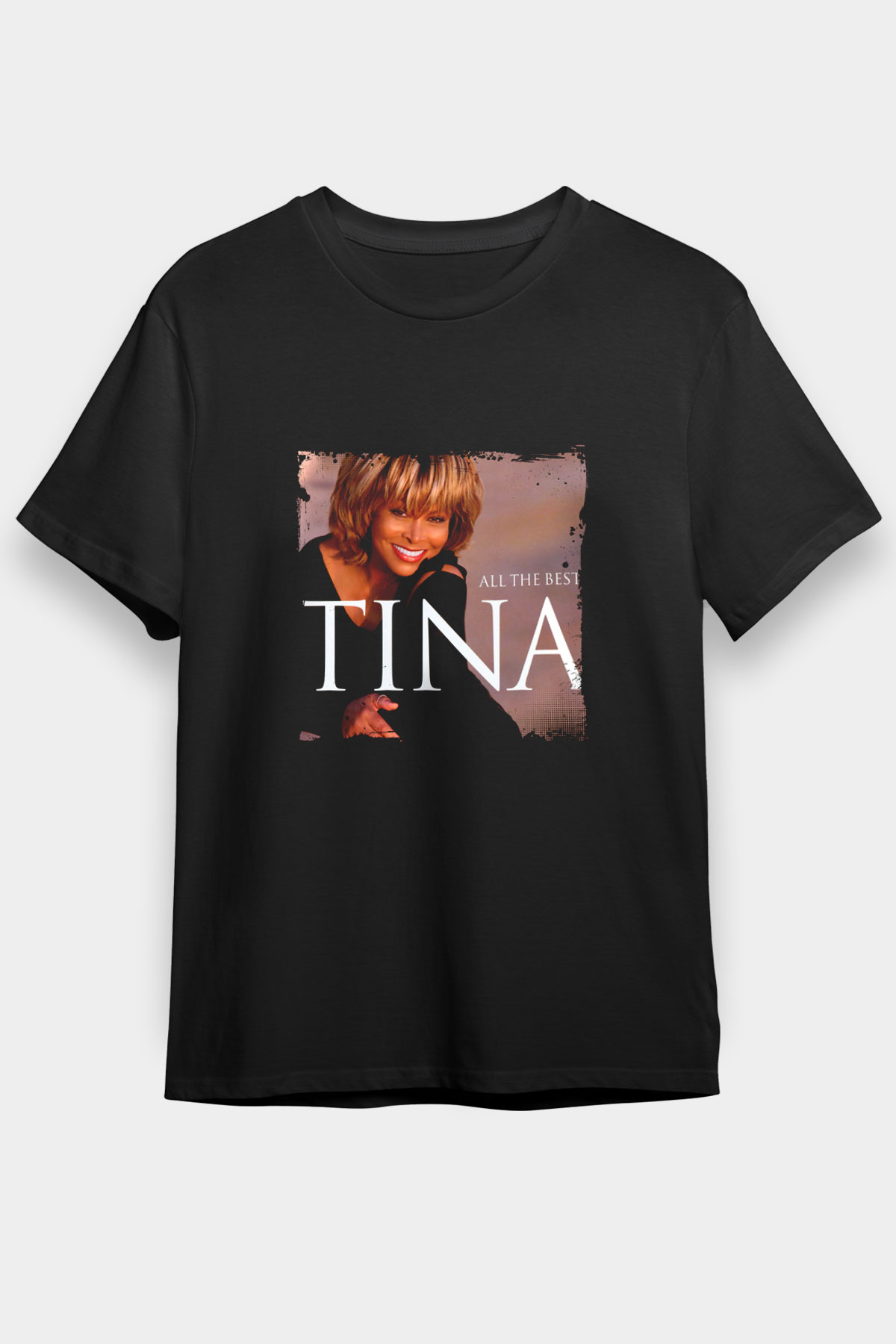Tine Turner Baskılı Unisex Siyah Tişört