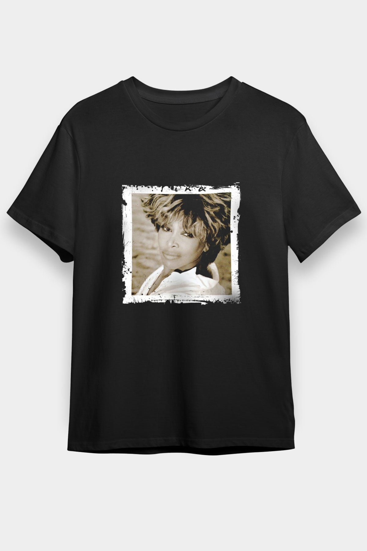 Tine Turner Baskılı Unisex Siyah Tişört