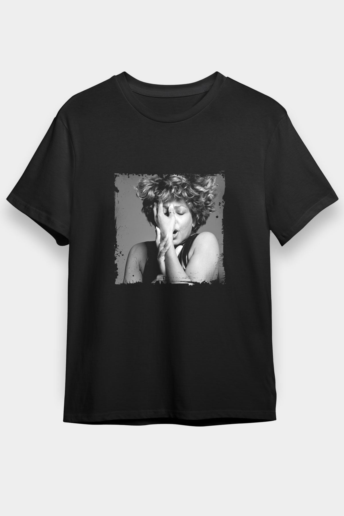 Tine Turner Baskılı Unisex Siyah Tişört
