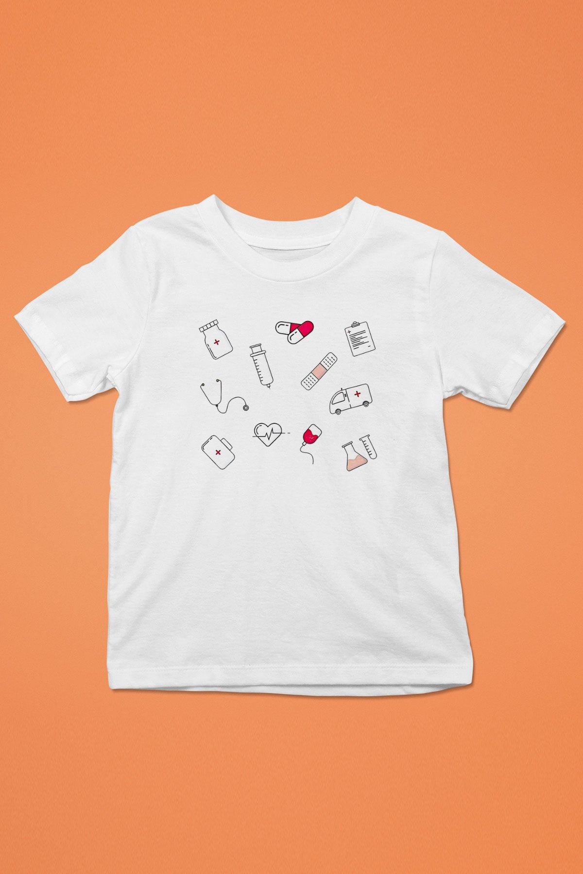 Tıp Bayramı Baskılı Beyaz Unisex Beyaz Çocuk Tişört - Tshirt